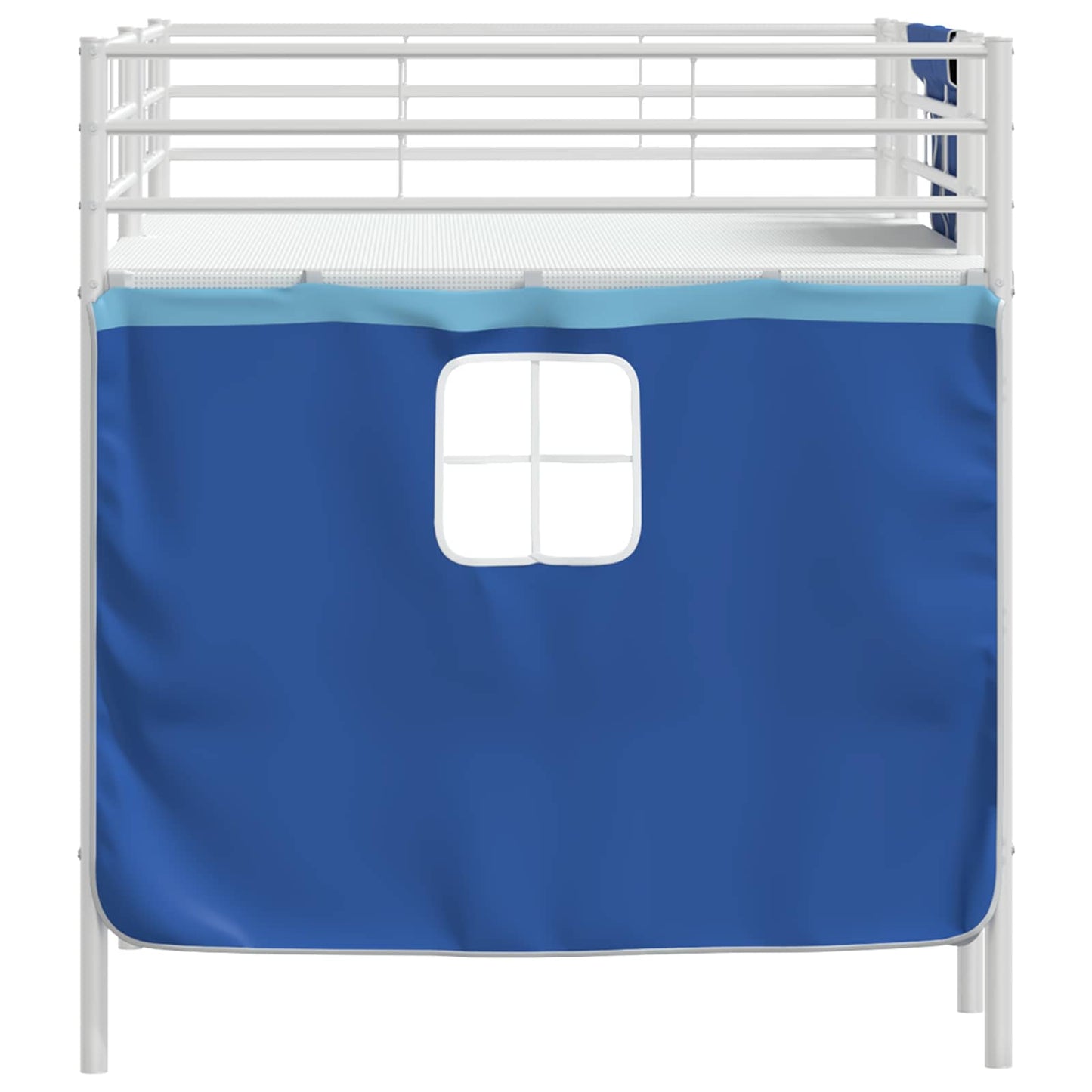Etagenbett für Kinder mit Vorhängen Weiß und Blau 80 x 200 cm
