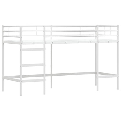 Etagenbett für Kinder mit Vorhängen Weiß und Blau 100 x 190 cm