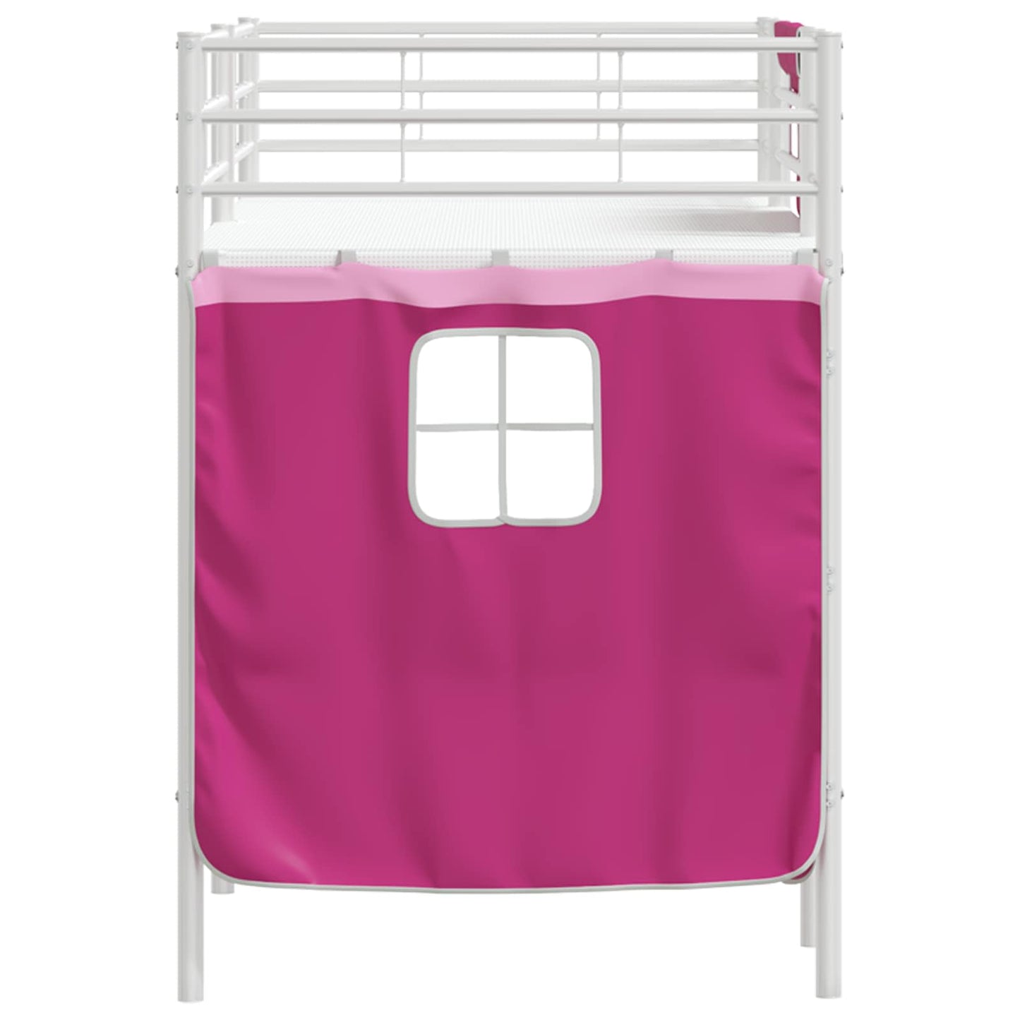 Etagenbett für Kinder mit Vorhängen Weiß und Rosa 90 x 190 cm