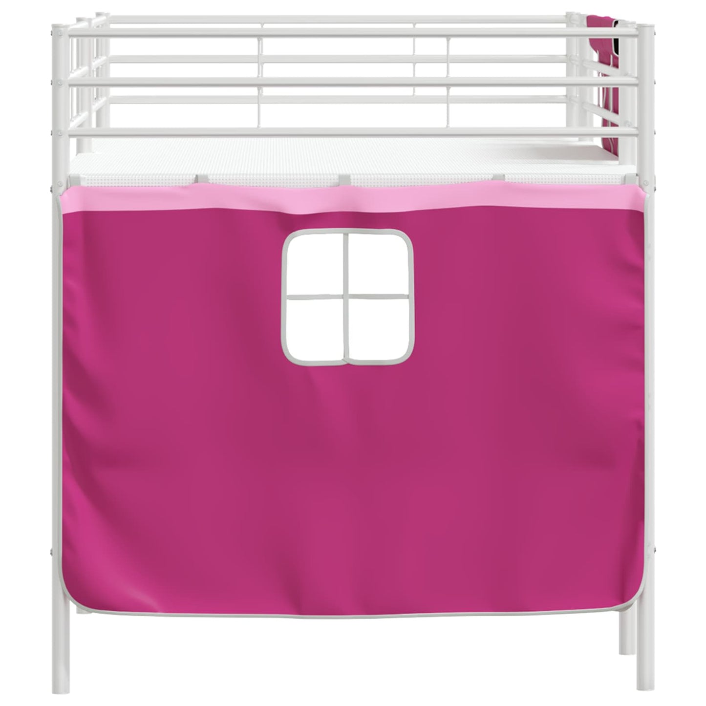 Etagenbett für Kinder mit Vorhängen Weiß und Rosa 100 x 200 cm