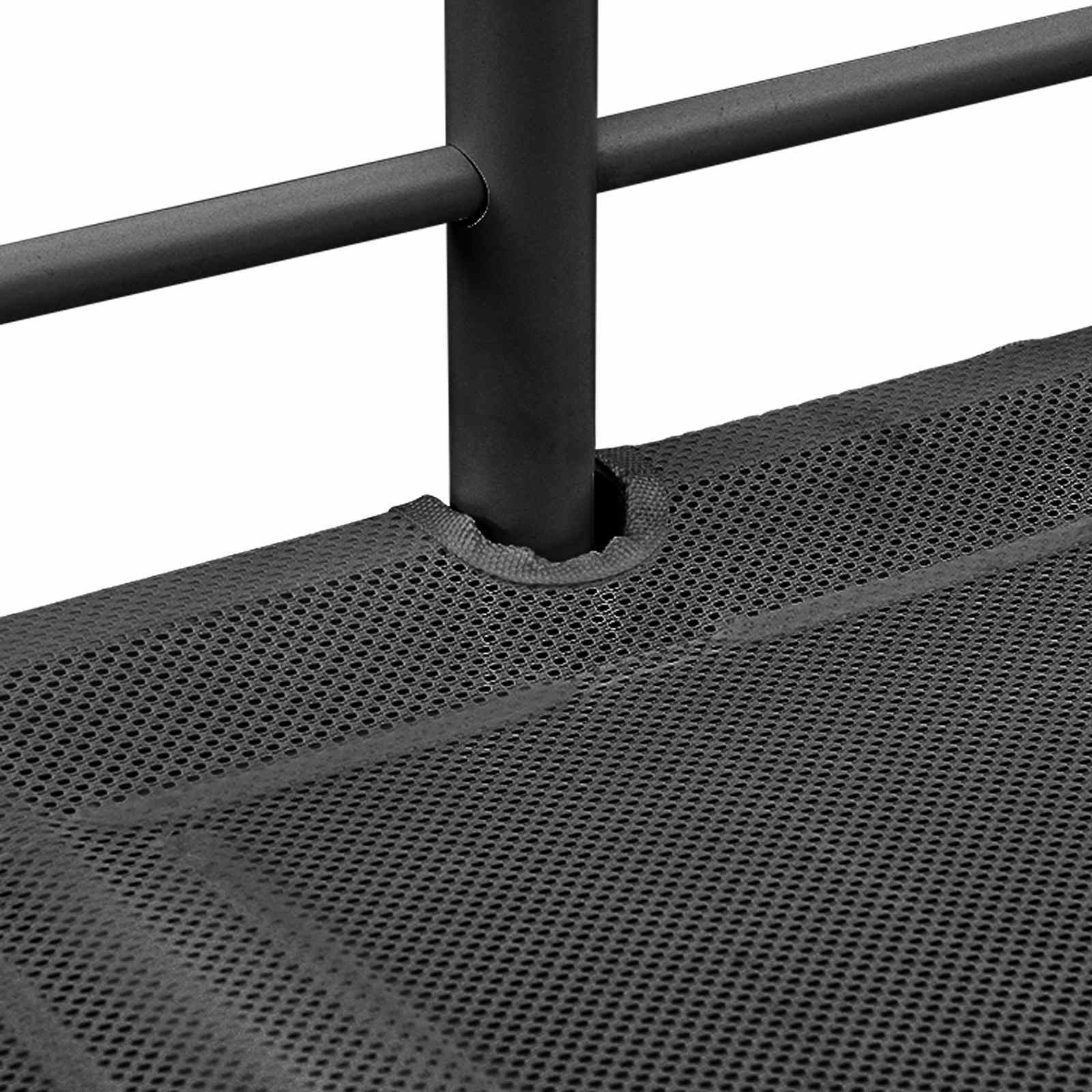 Etagenbett für Kinder mit Vorhängen Uni Schwarz und Pink Metall