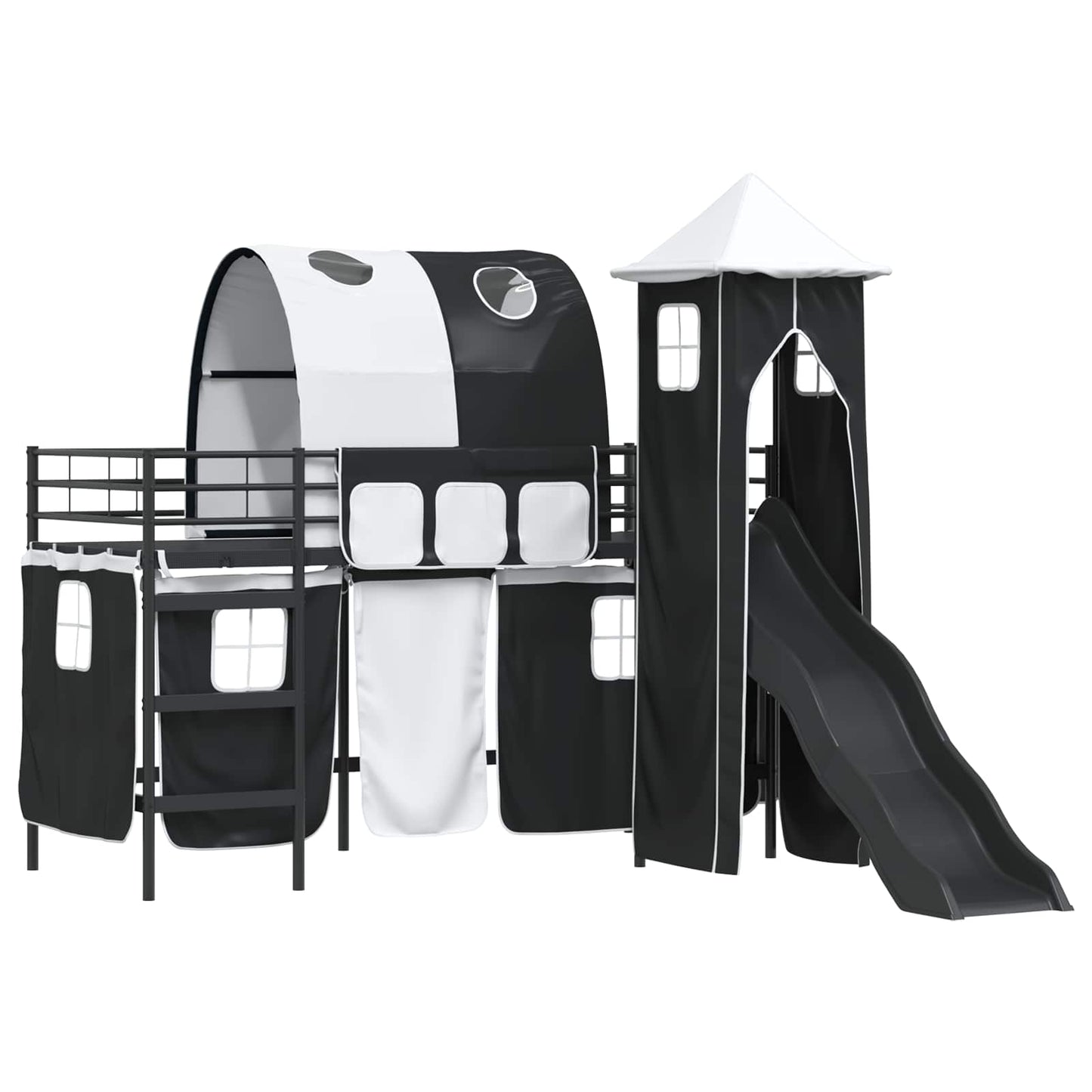 Kinder Etagenbett Gestell Uni Schwarz 75 x 190 cm Metall