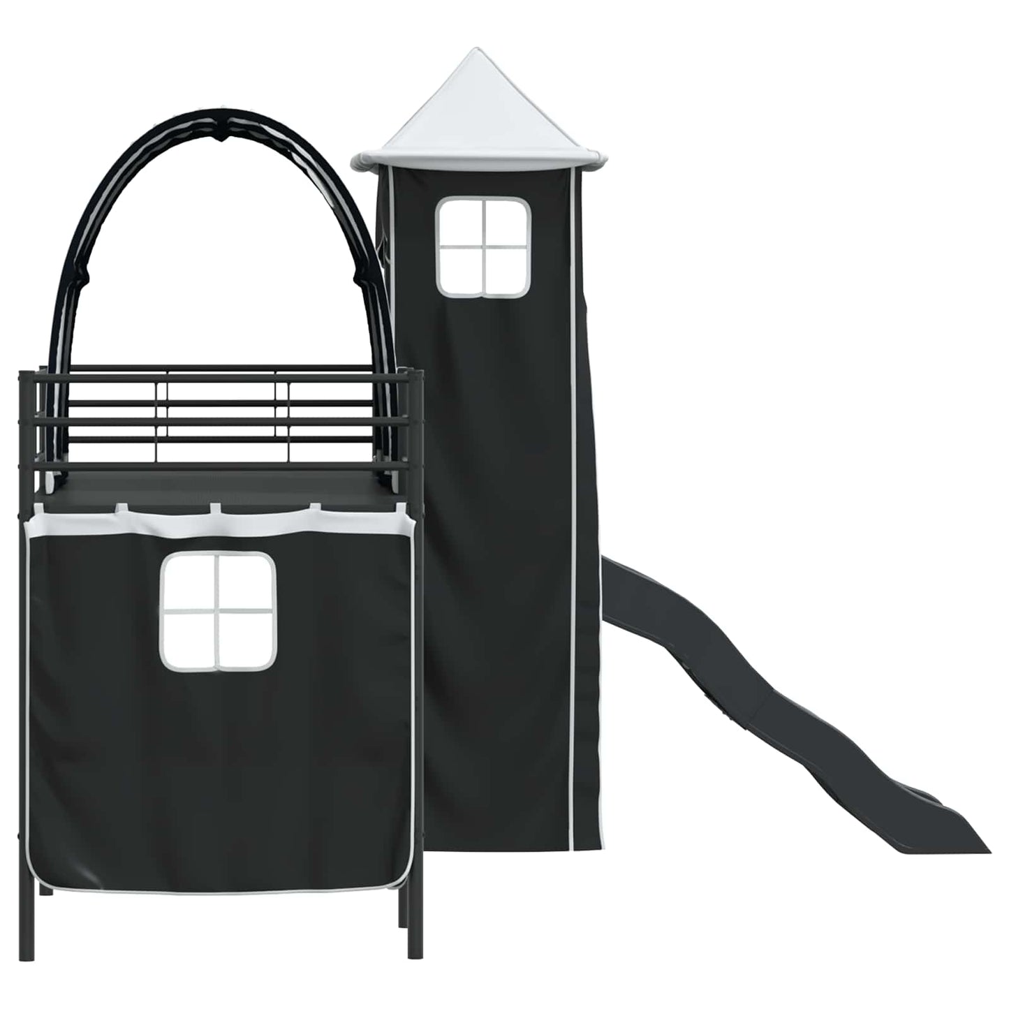 Kinder Etagenbett Gestell Uni Schwarz 75 x 190 cm Metall