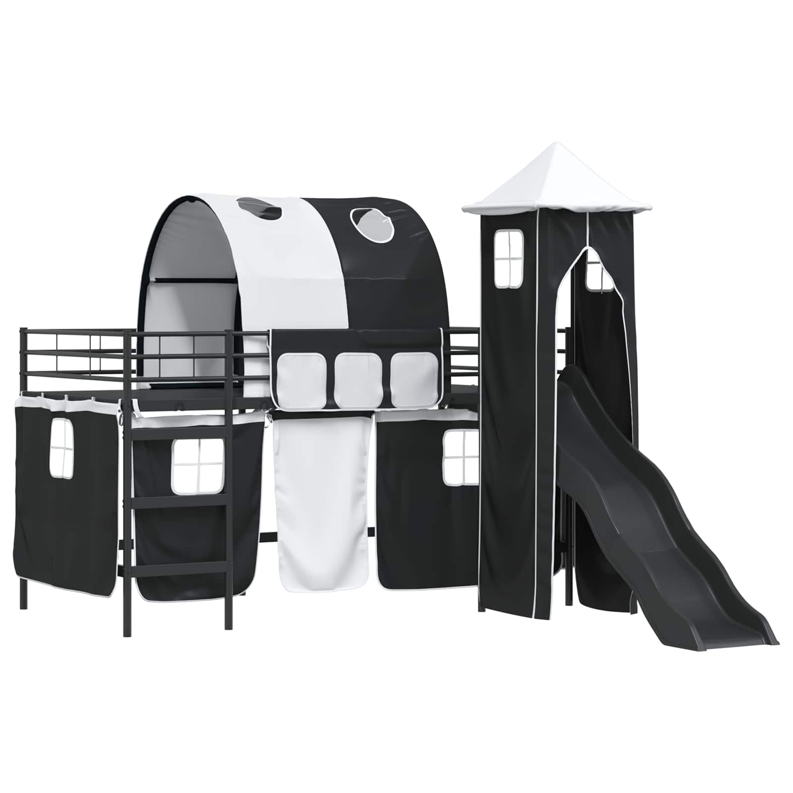 Kinder Etagenbett Gestell Uni Schwarz 80 x 200 cm Metall