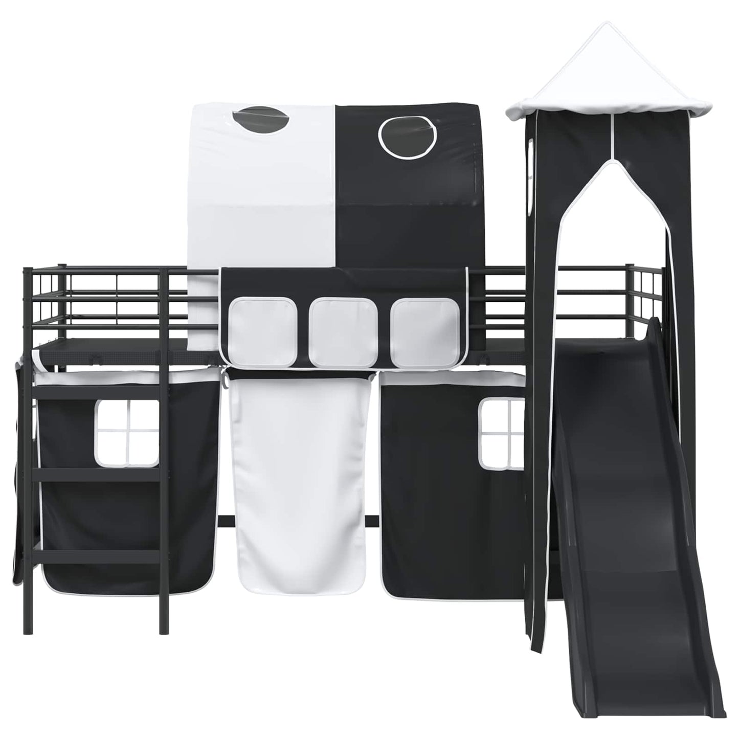 Kinder Etagenbett Gestell Uni Schwarz 80 x 200 cm Metall