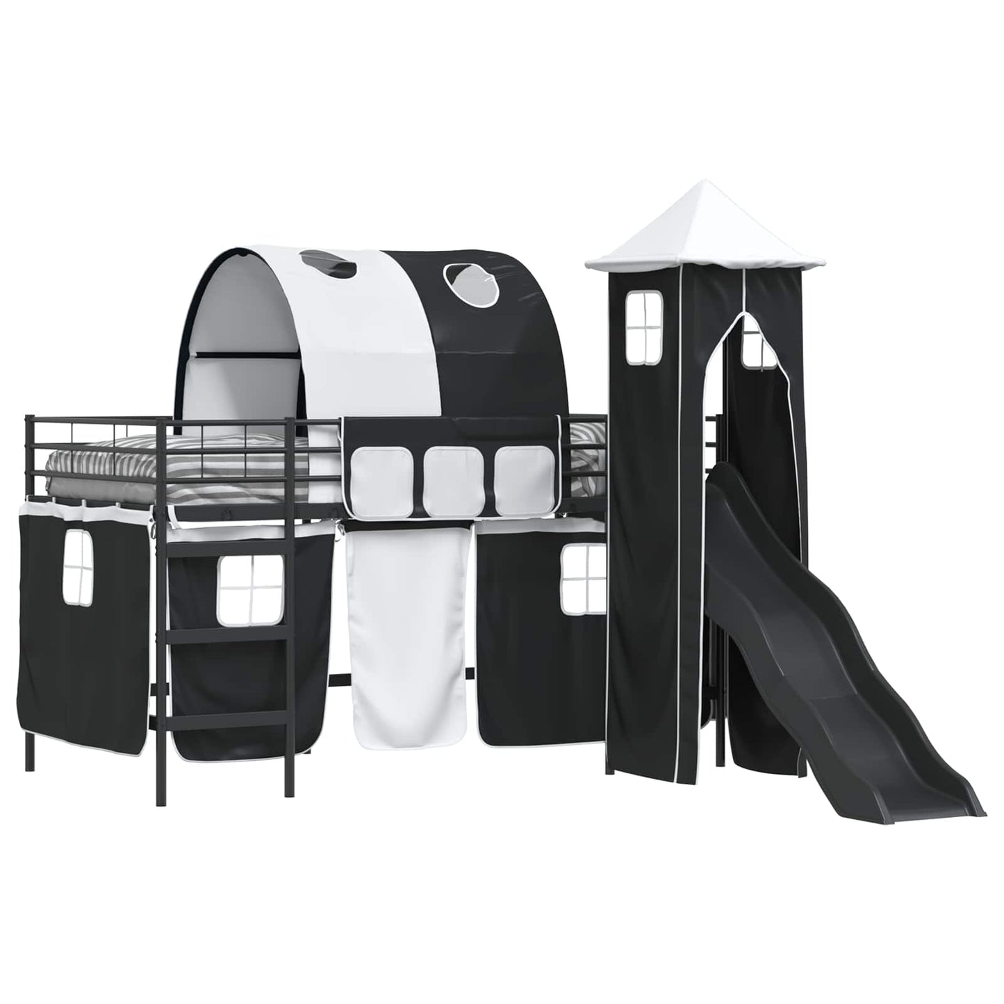 Kinder Etagenbett Gestell Uni Schwarz 90 x 200 cm Metall