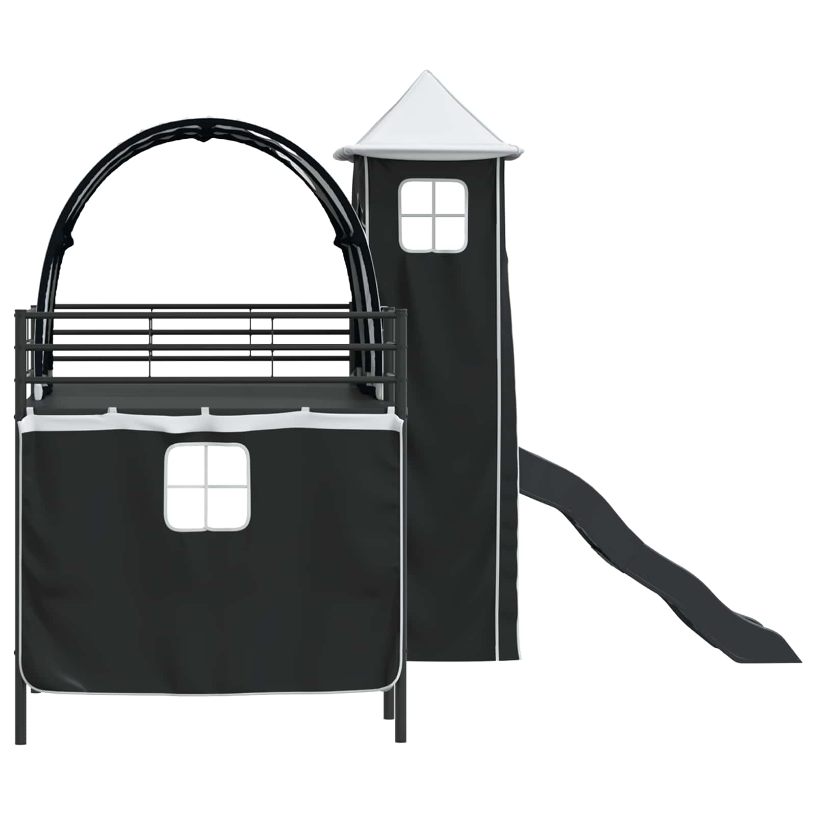 Kinder Etagenbett Gestell Uni Schwarz 90 x 200 cm Metall