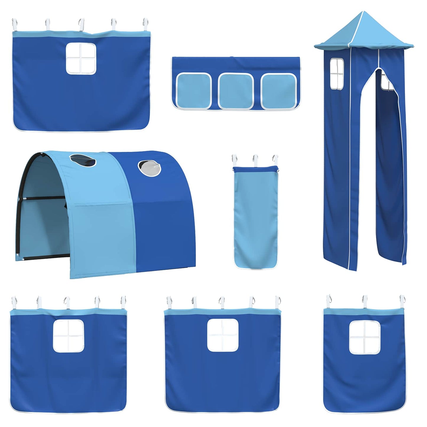 Kinder Etagenbett Gestell Schwarz und Blau 100 x 190 cm Metall