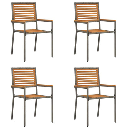 Garten Stapelstühle 4 stk. Grau Massivholz Akazie