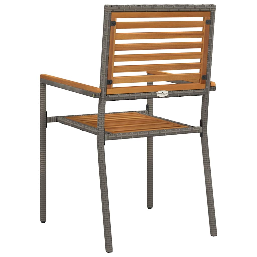 Garten Stapelstühle 4 pcs Braun und Grau 54 x 56 x 90 cm