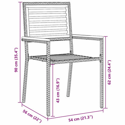 Garten Stapelstühle 4 stk. Grau Massivholz Akazie