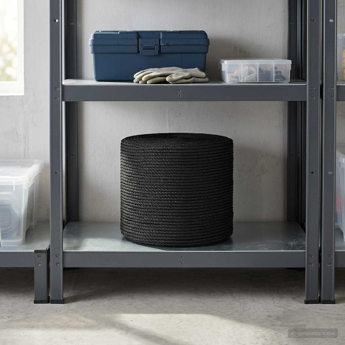 Juteseil 80 mm 250 m Schwarz 100% Tossa Jute