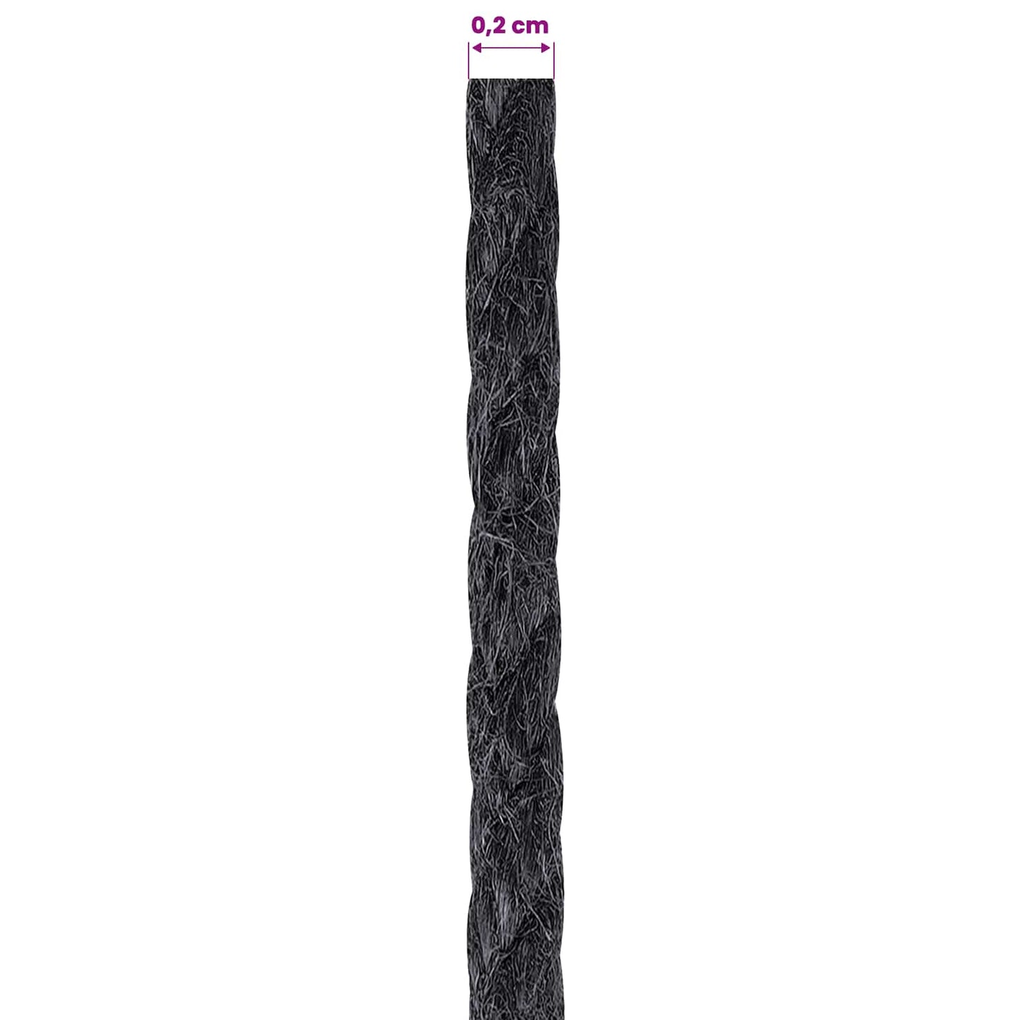 Juteschnur 2 stk. 2 mm Schwarz 100% Tossa Jute