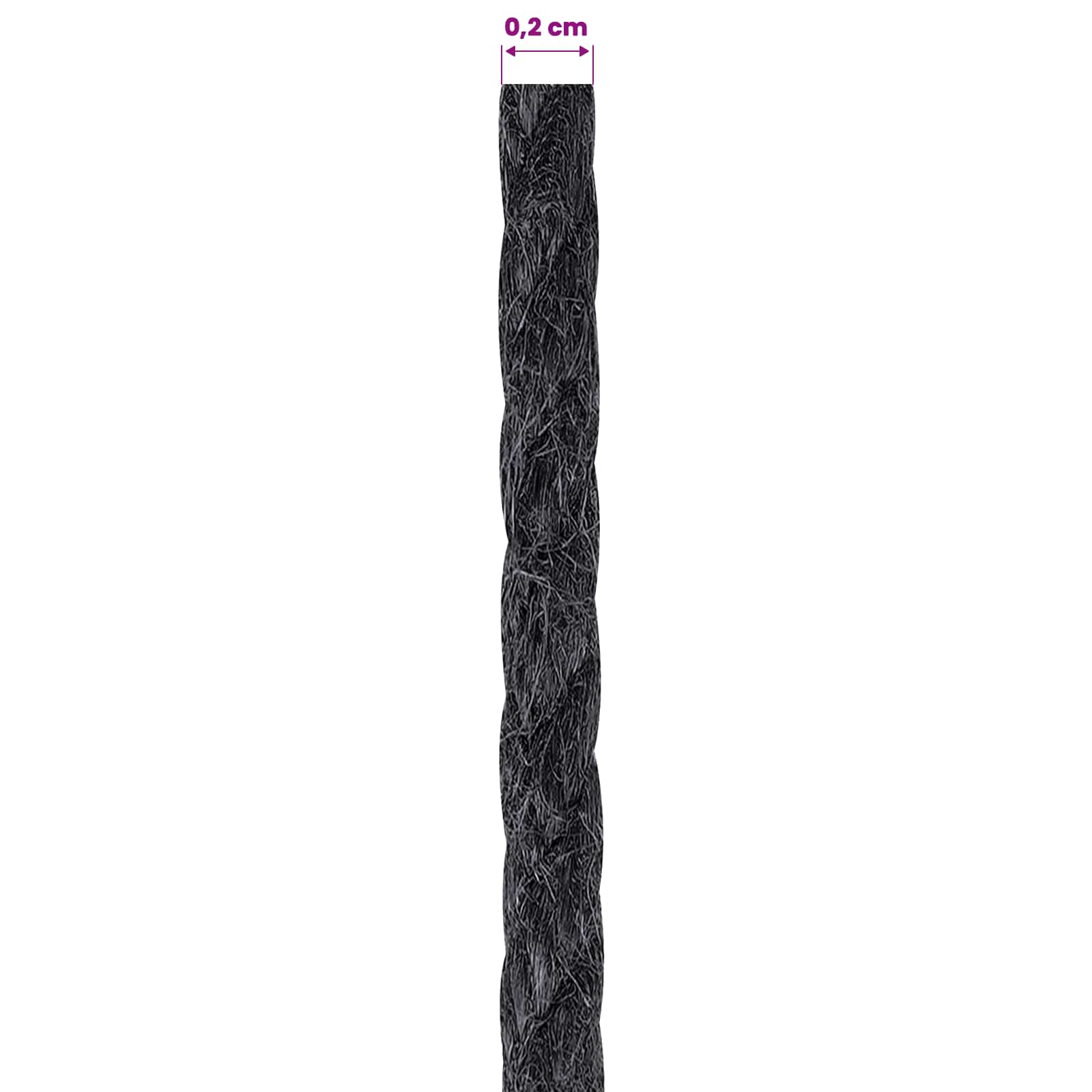 Juteschnur 10 stk. 2 mm Schwarz 100% Tossa Jute