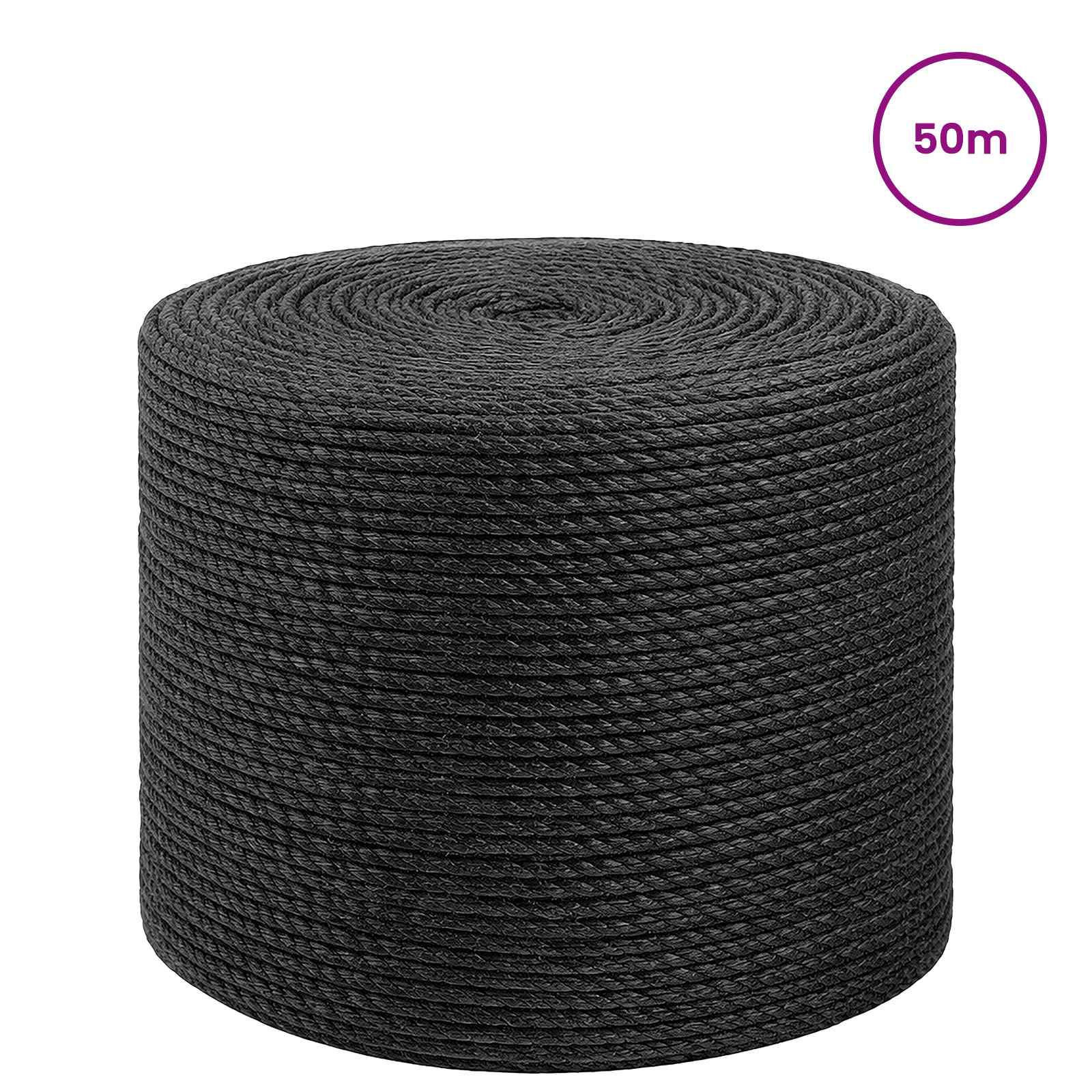 Juteseil 6 mm Schwarz 100% Tossa Jute