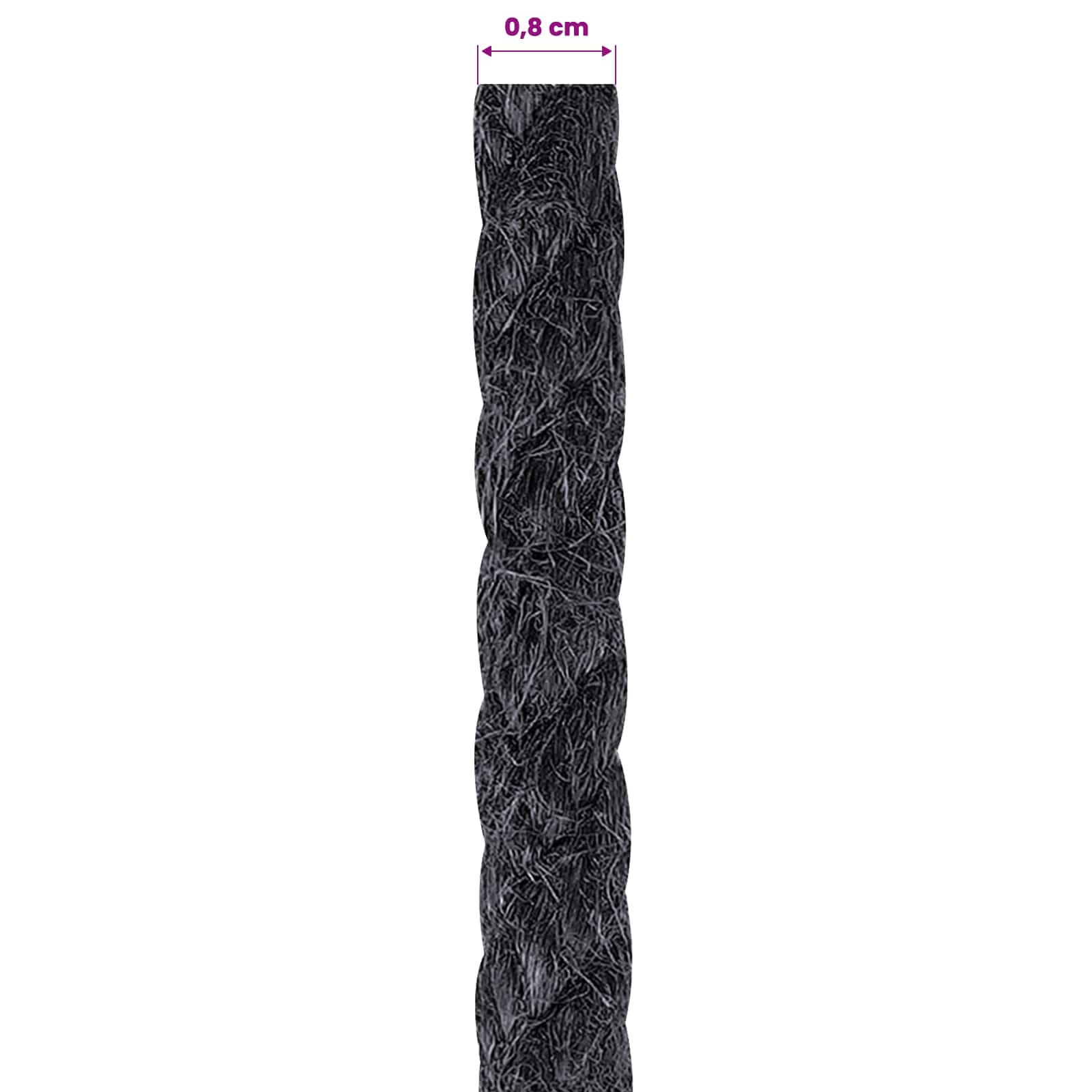Juteseil 8 mm Schwarz 100% Tossa Jute