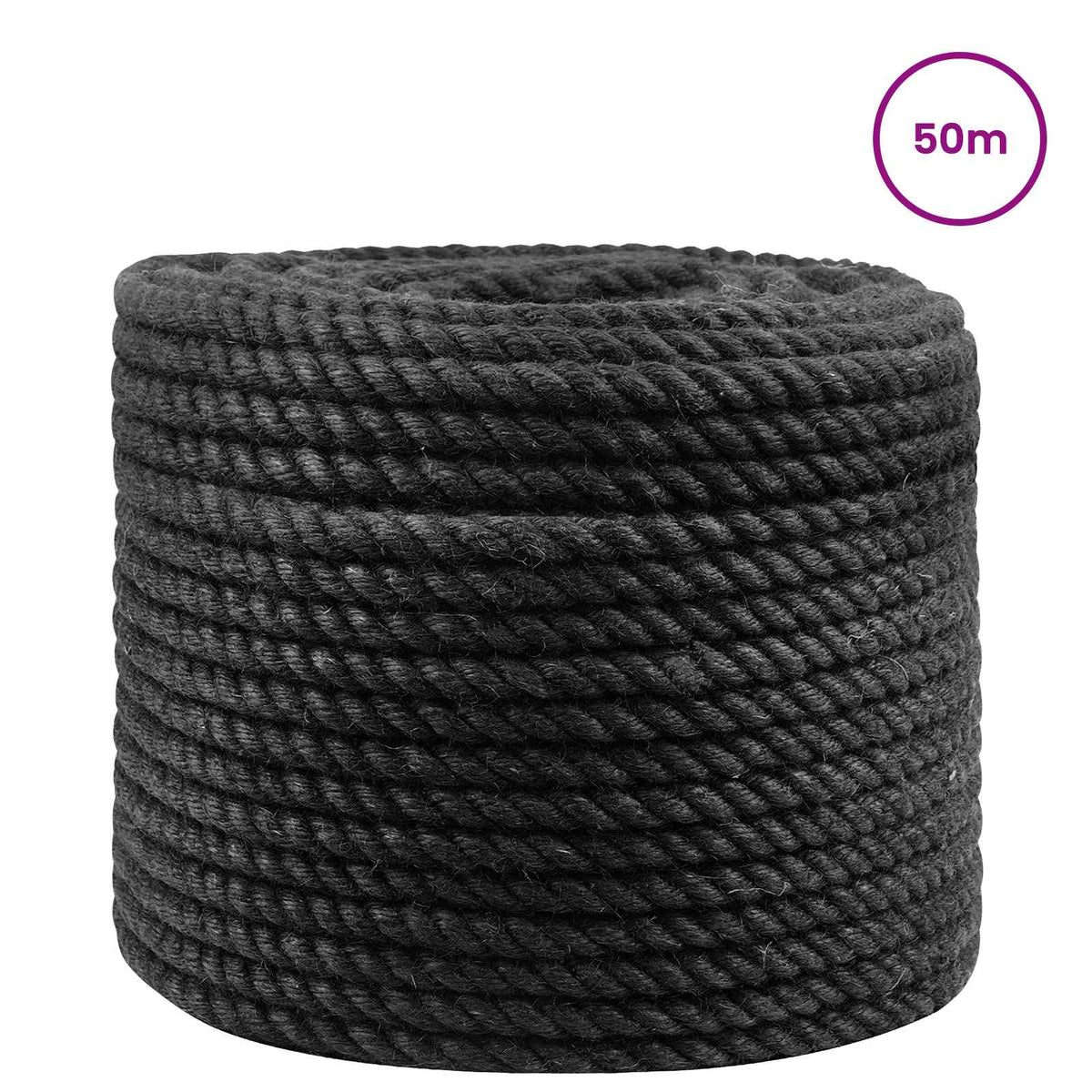Juteseil 10 mm Schwarz 100% Tossa Jute