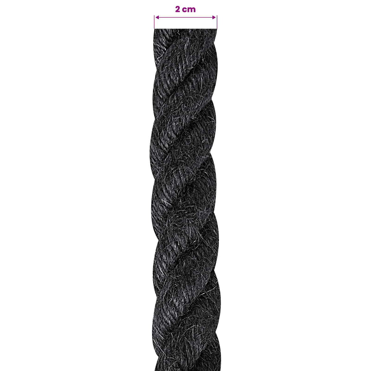 Juteseil 20 mm Schwarz 100% Tossa Jute