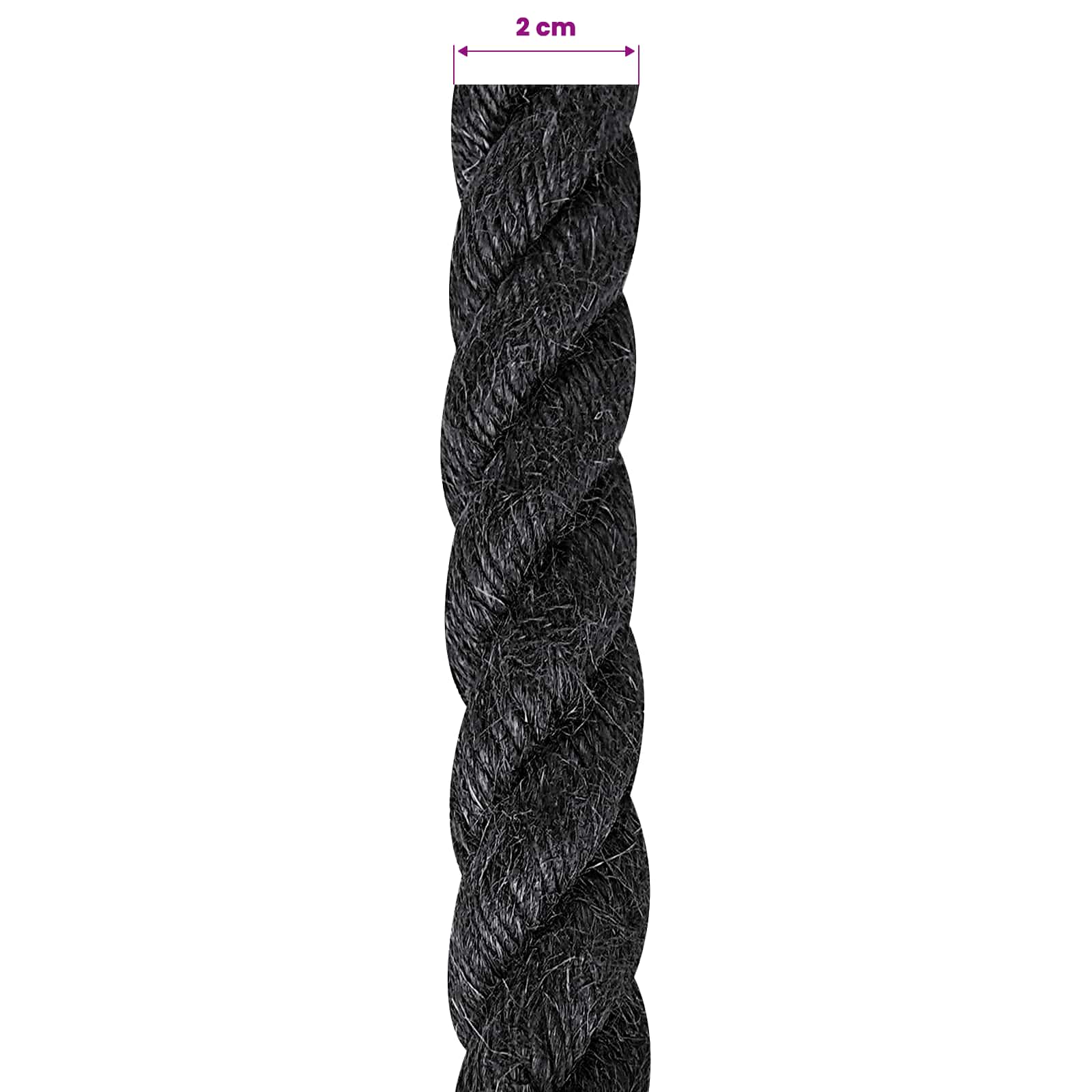 Juteseil 20 mm Schwarz 100% Tossa Jute