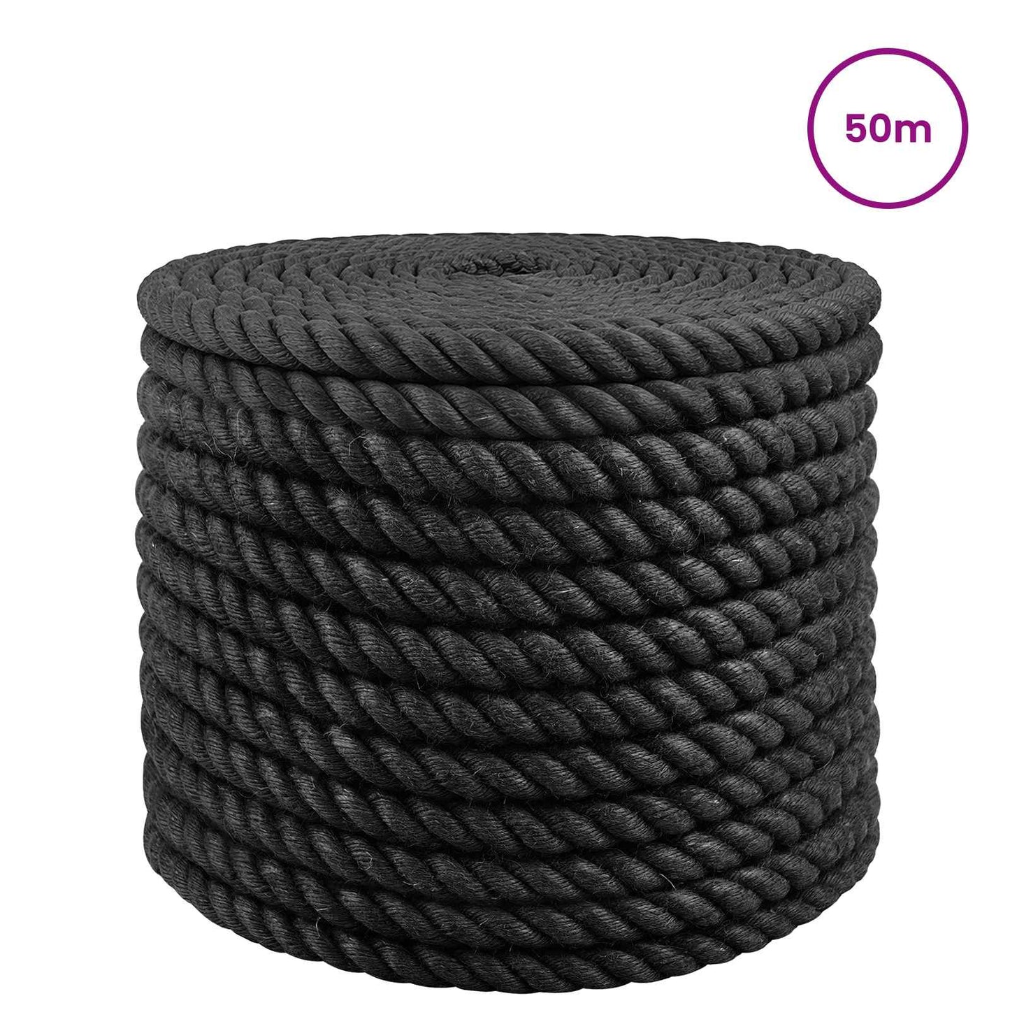 Juteseil 20 mm Schwarz 100% Tossa Jute