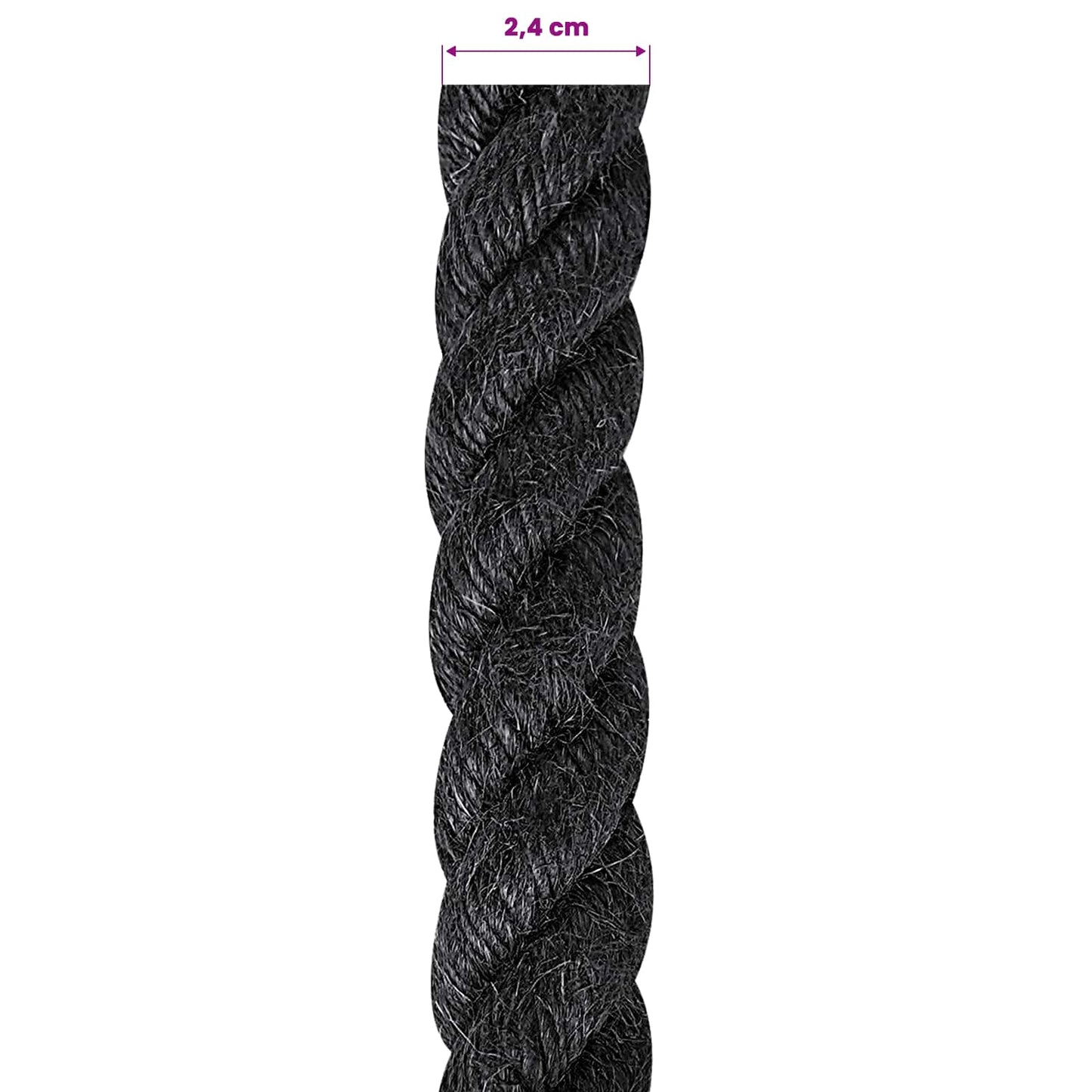 Juteseil 24 mm Schwarz 100% Tossa Jute