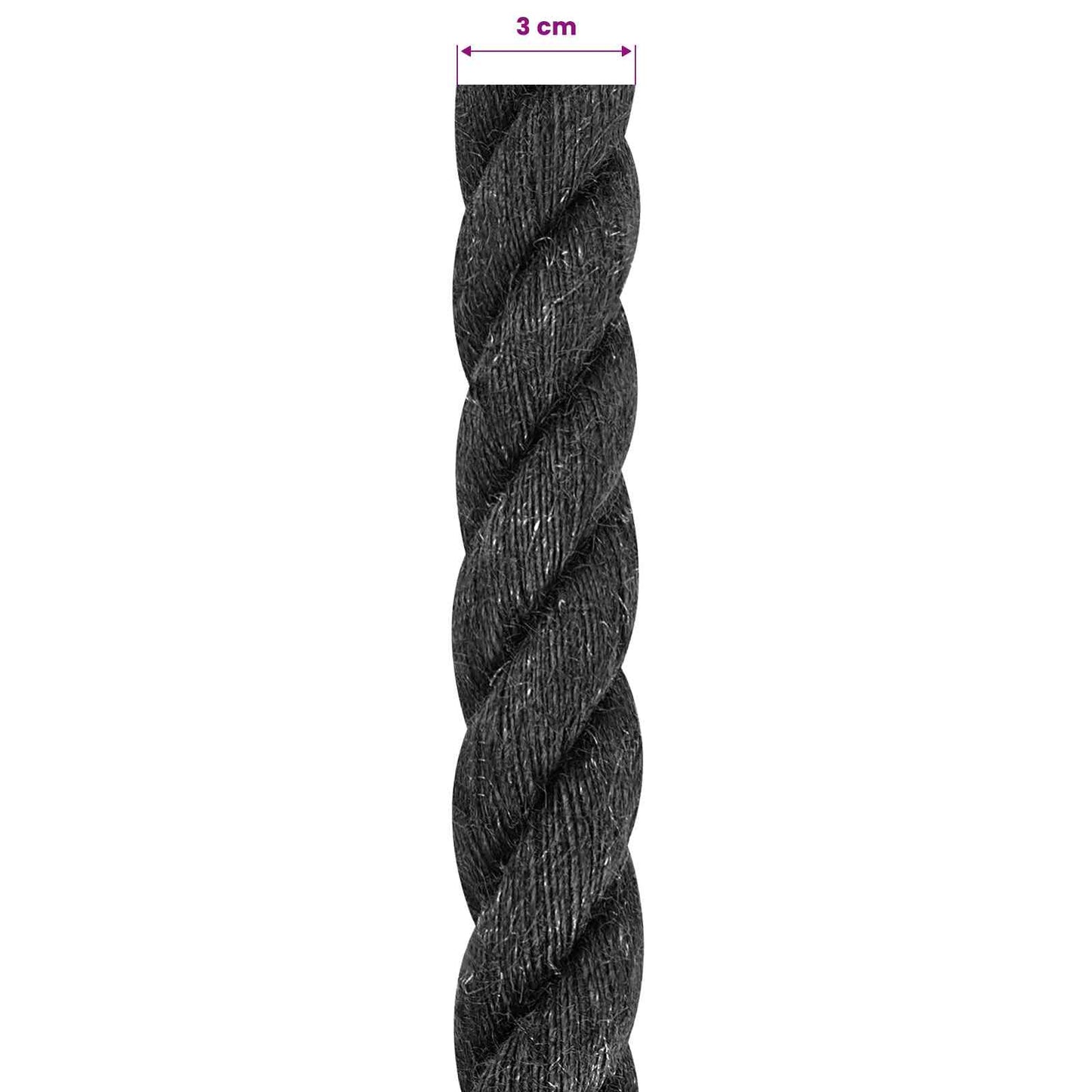 Juteseil 30 mm Schwarz 100% Tossa Jute