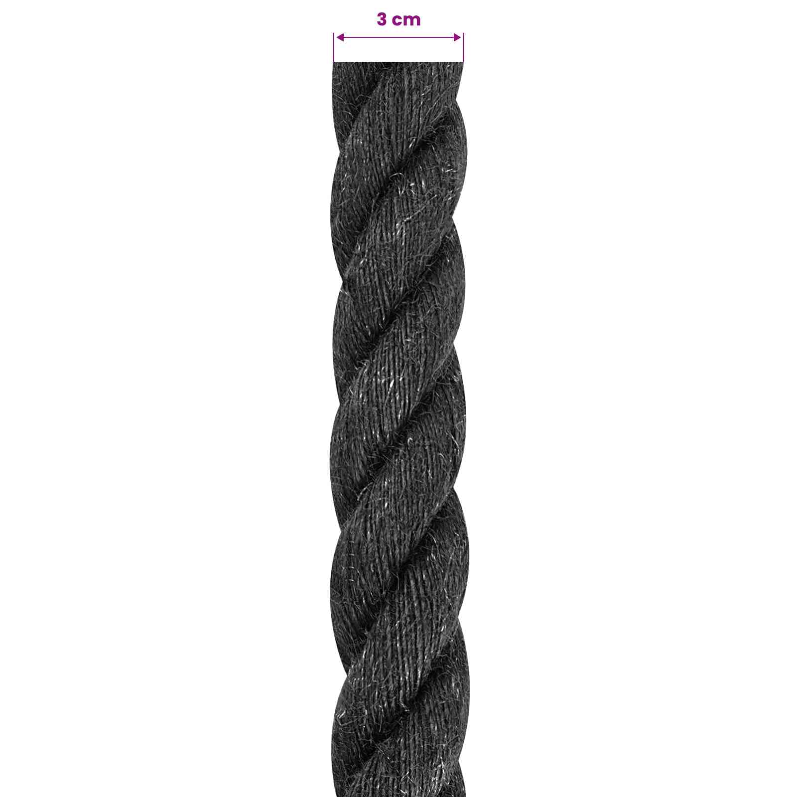 Juteseil 30 mm Schwarz 100% Tossa Jute