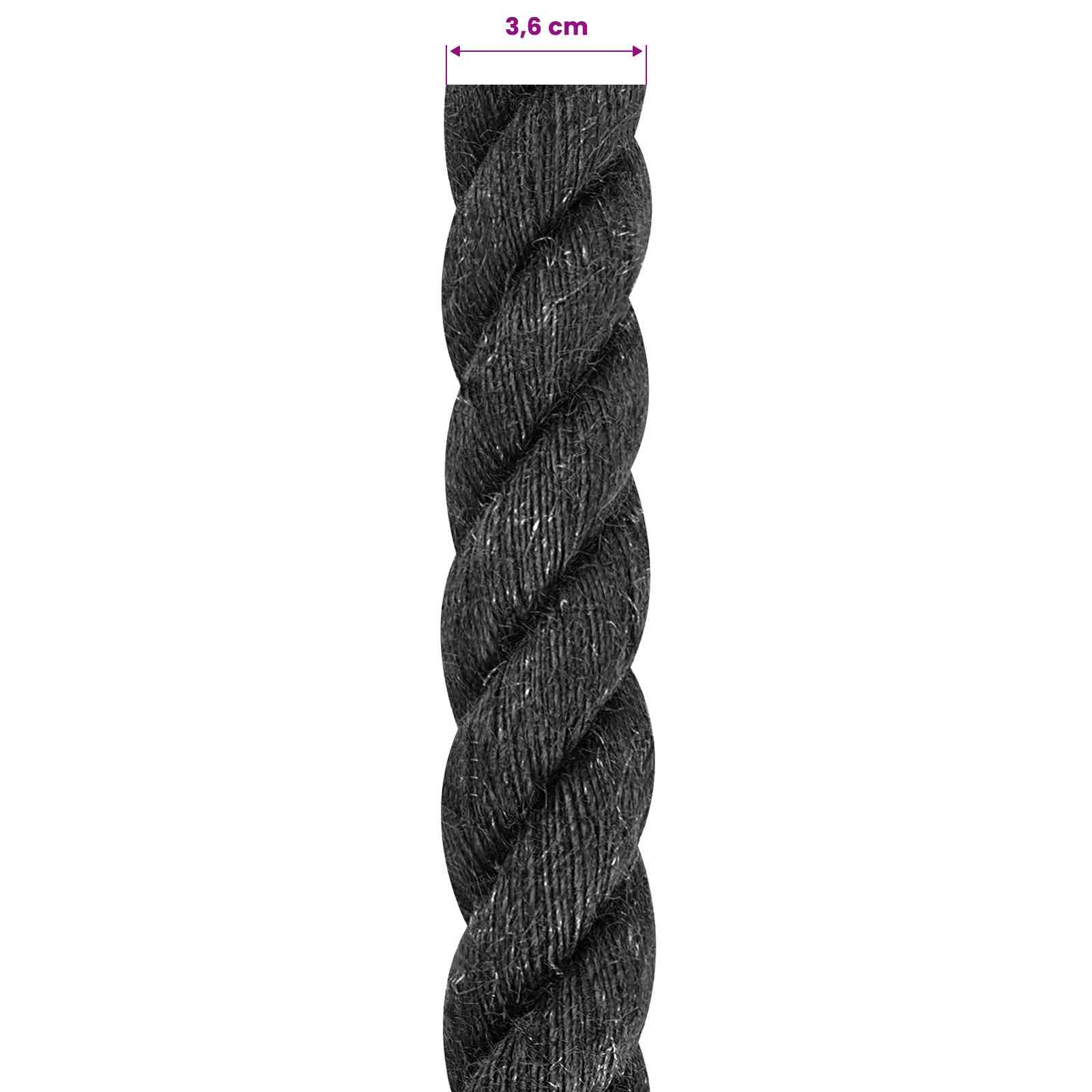 Juteseil 36 mm Schwarz 100% Tossa Jute