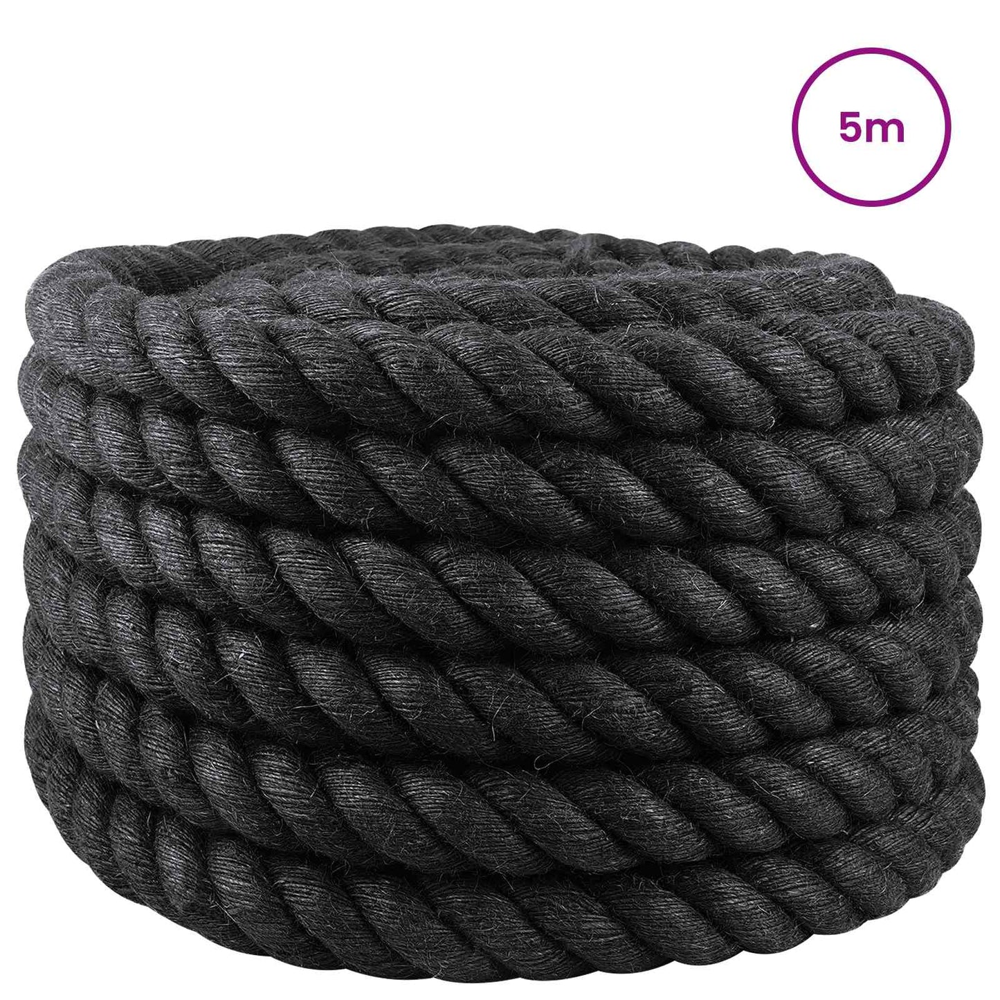 Juteseil 36 mm Schwarz 100% Tossa Jute