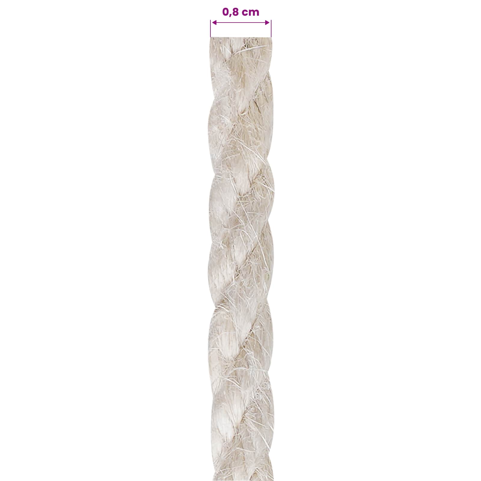 Juteseil 8 mm Weiß 100% Tossa Jute
