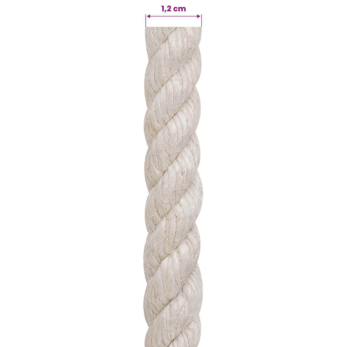 Juteseil 12 mm Weiß 100% Tossa Jute