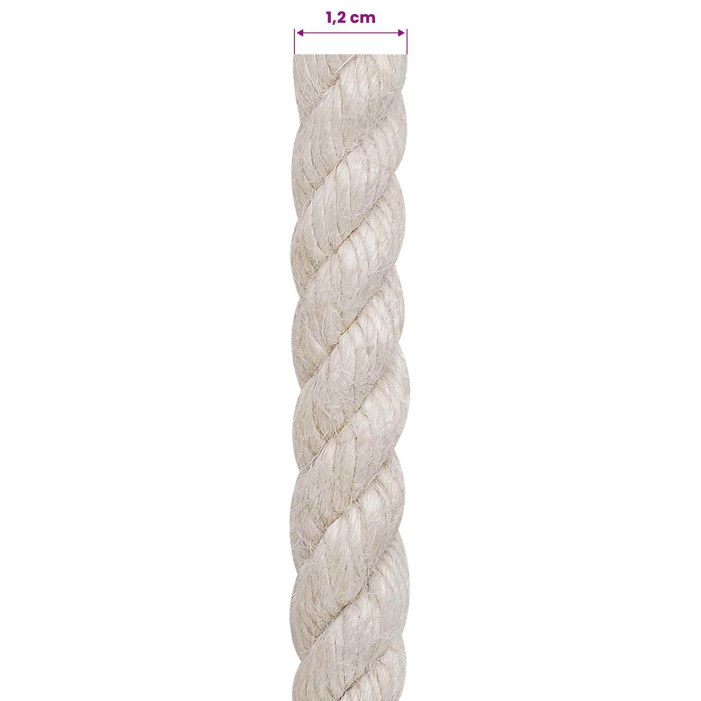 Juteseil 12 mm Weiß 100% Tossa Jute