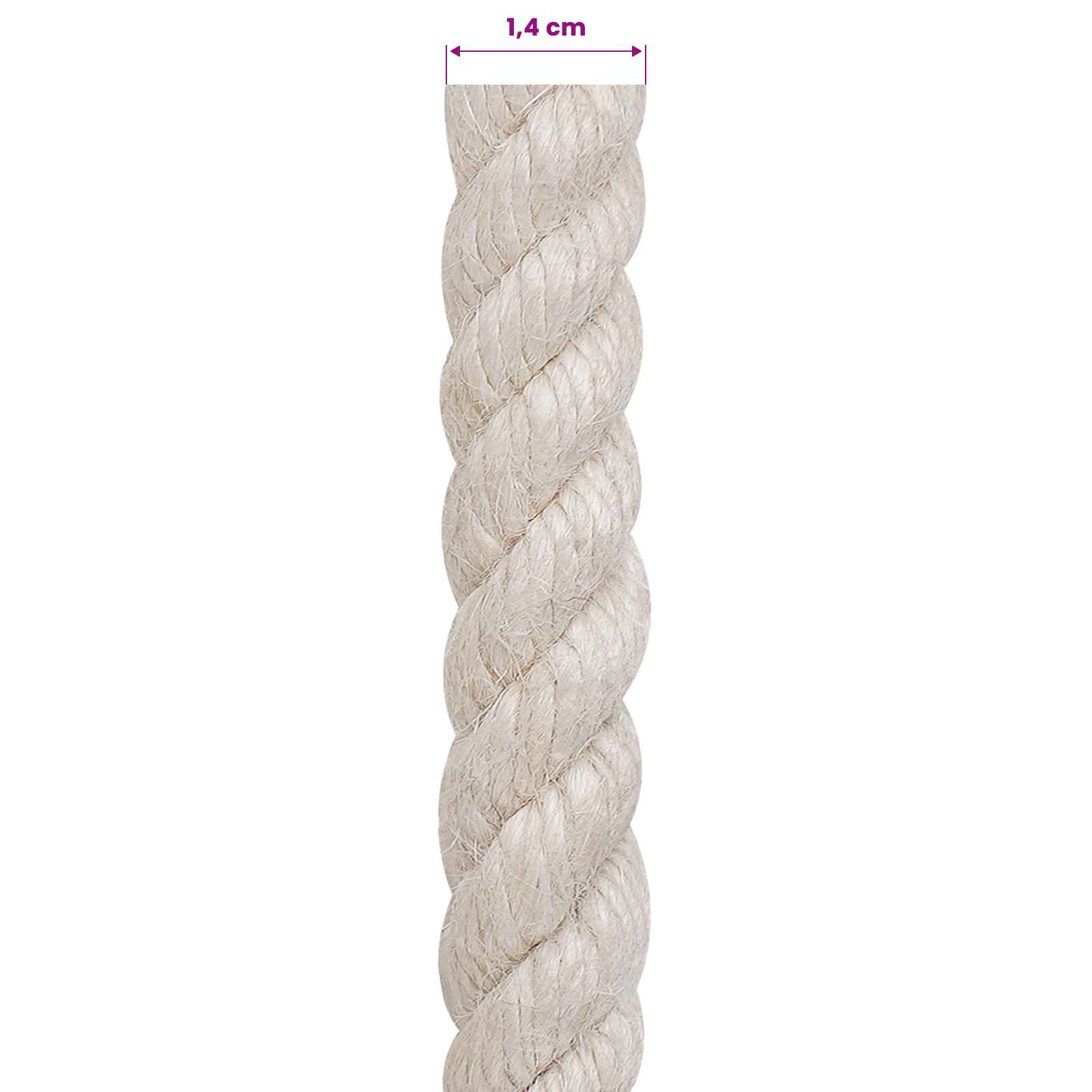 Juteseil 14 mm Weiß 100% Tossa Jute