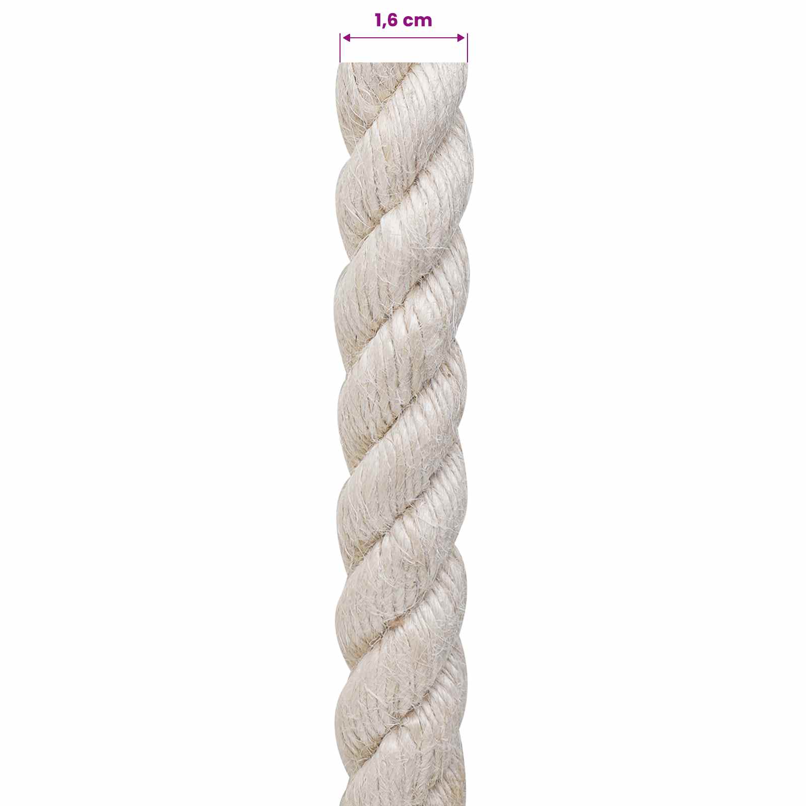Juteseil 16 mm Weiß 100% Tossa Jute