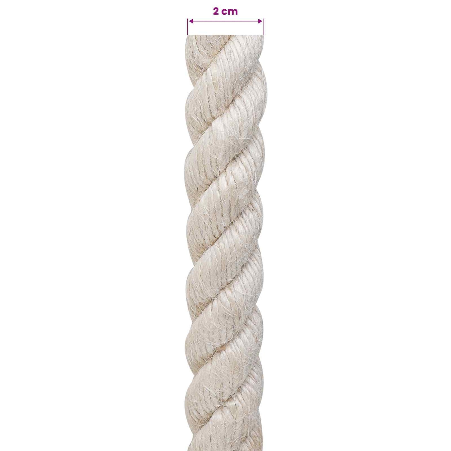 Juteseil 20 mm Weiß 100% Tossa Jute
