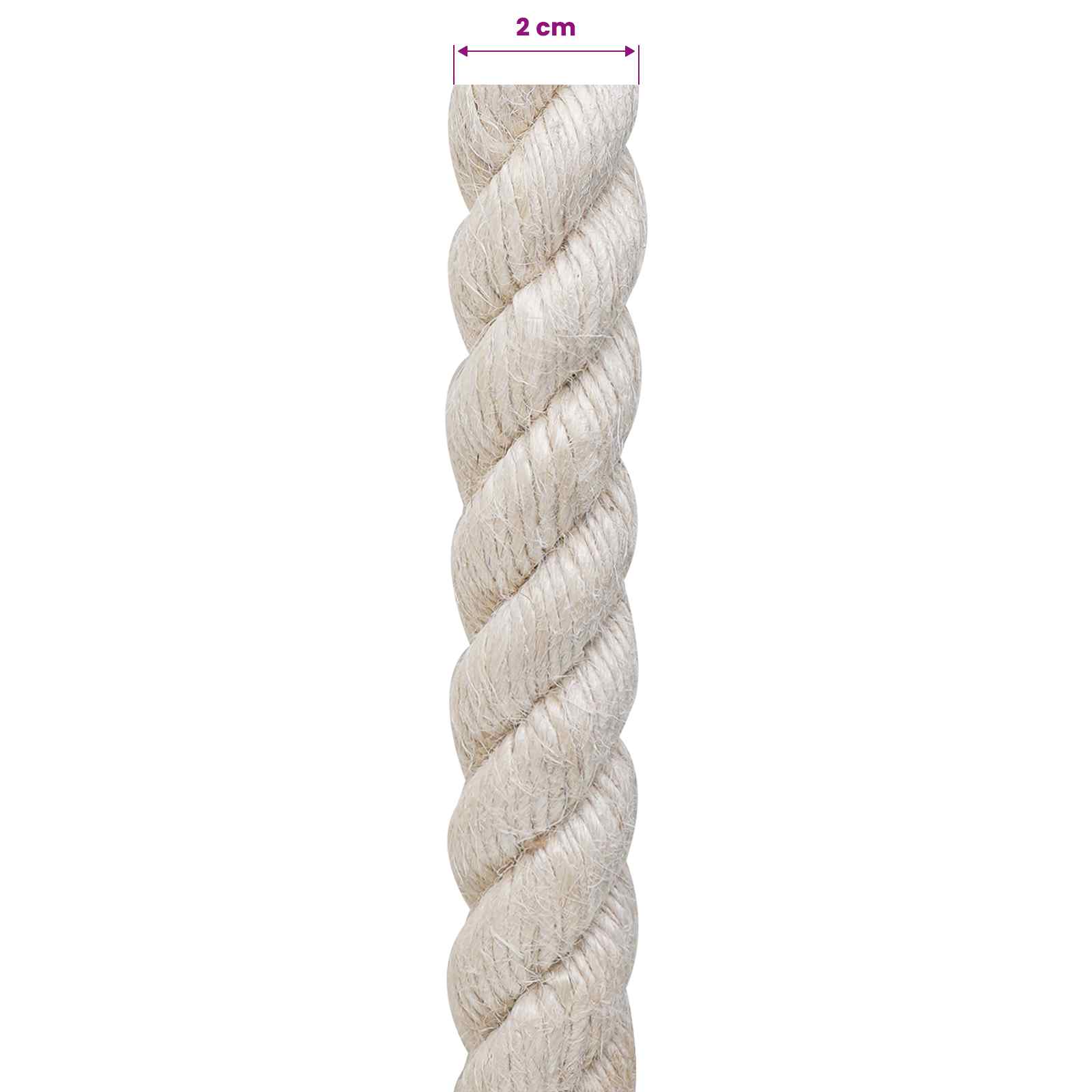 Juteseil 20 mm Weiß 100% Tossa Jute