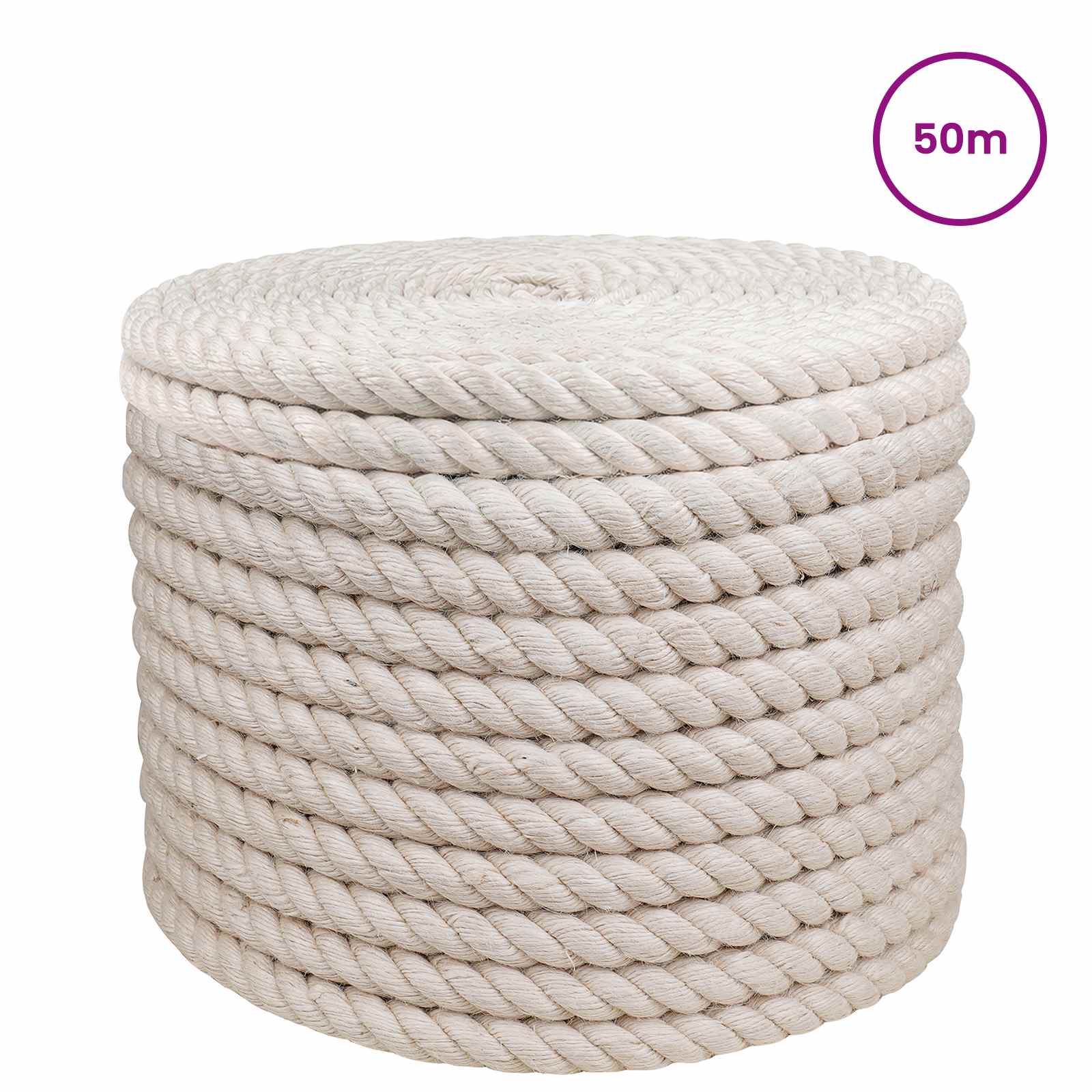 Juteseil 20 mm Weiß 100% Tossa Jute