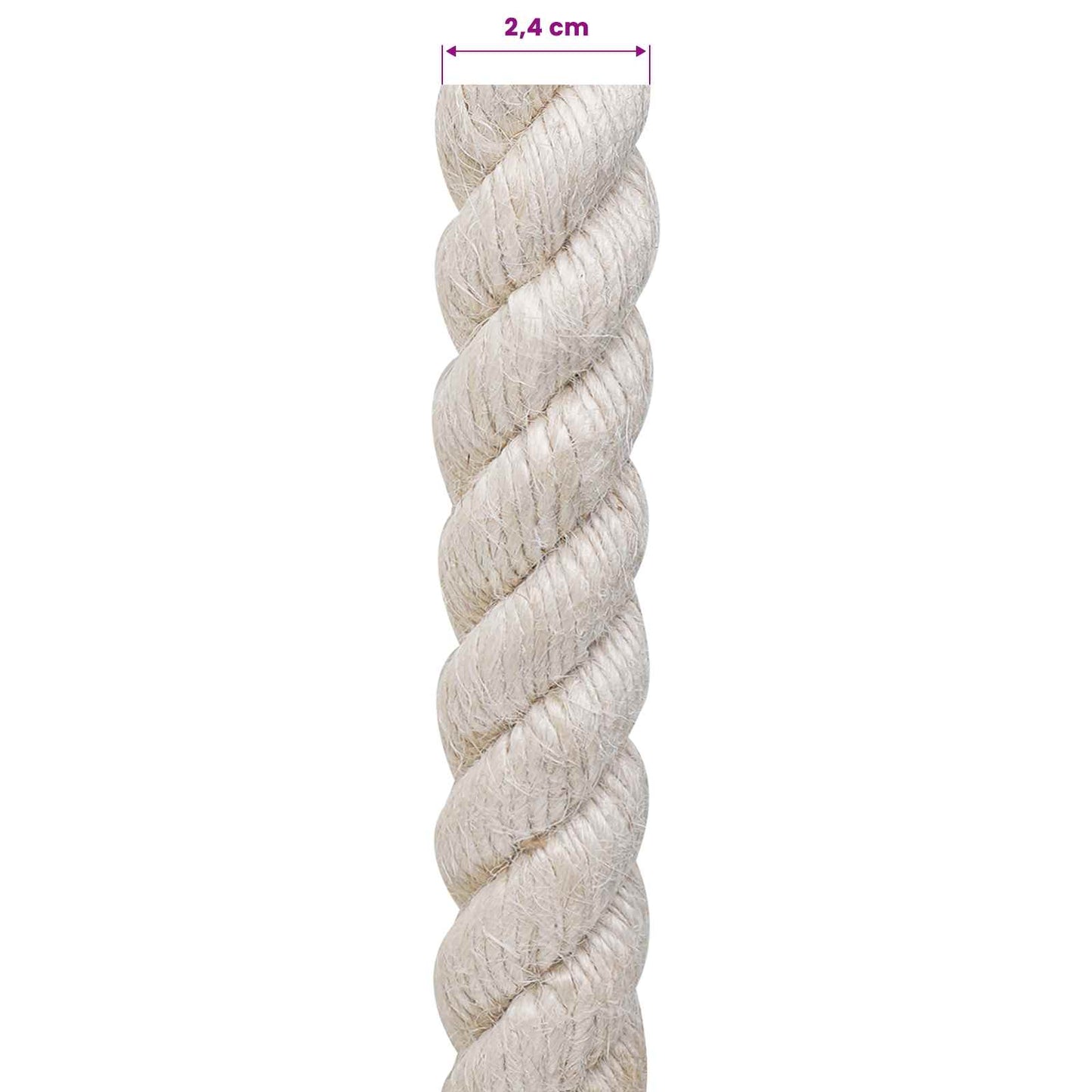 Juteseil 24 mm Weiß 100% Tossa Jute