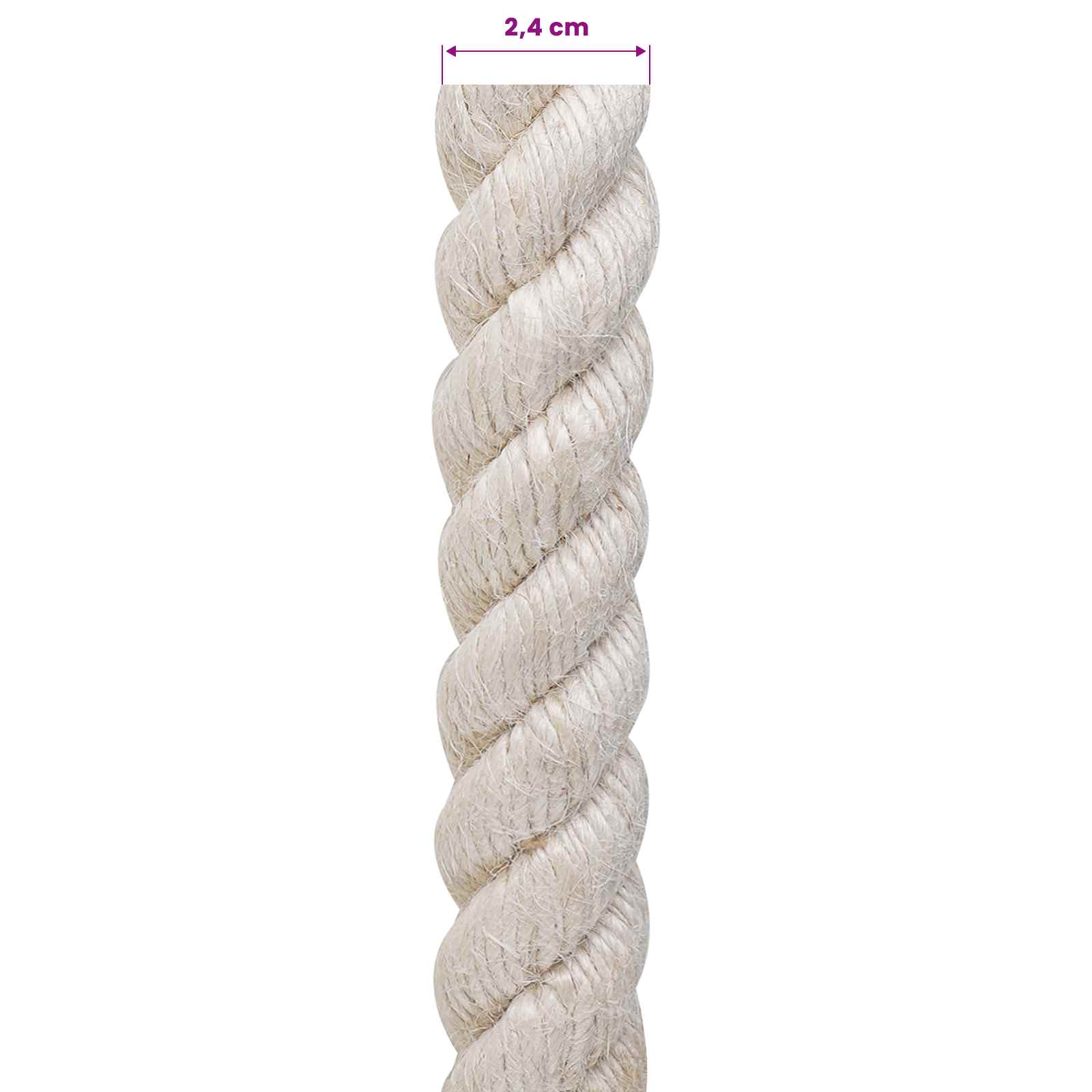 Juteseil 24 mm Weiß 100% Tossa Jute