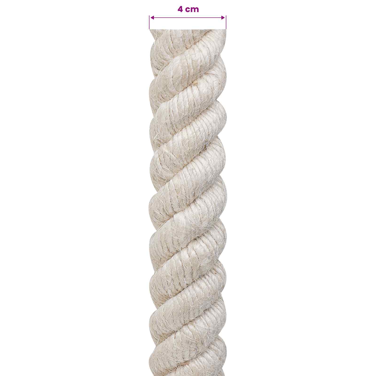 Juteseil 40 mm Weiß 100% Tossa Jute