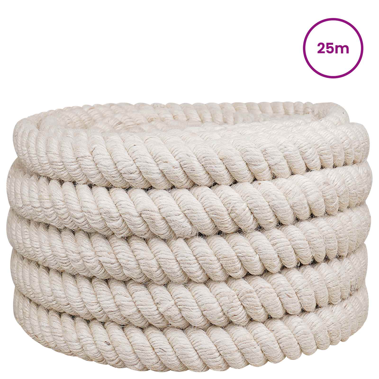 Juteseil 40 mm Weiß 100% Tossa Jute