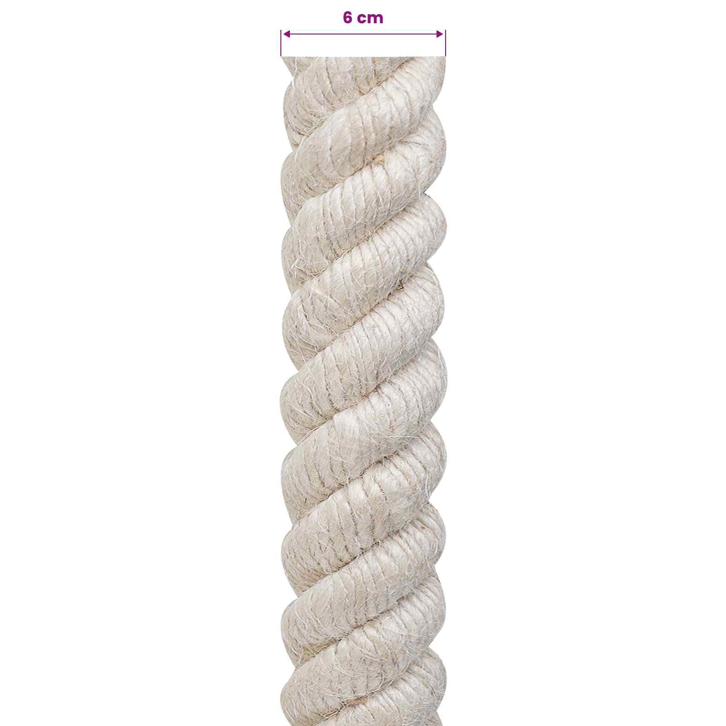 Juteseil 60 mm Weiß 100% Tossa Jute