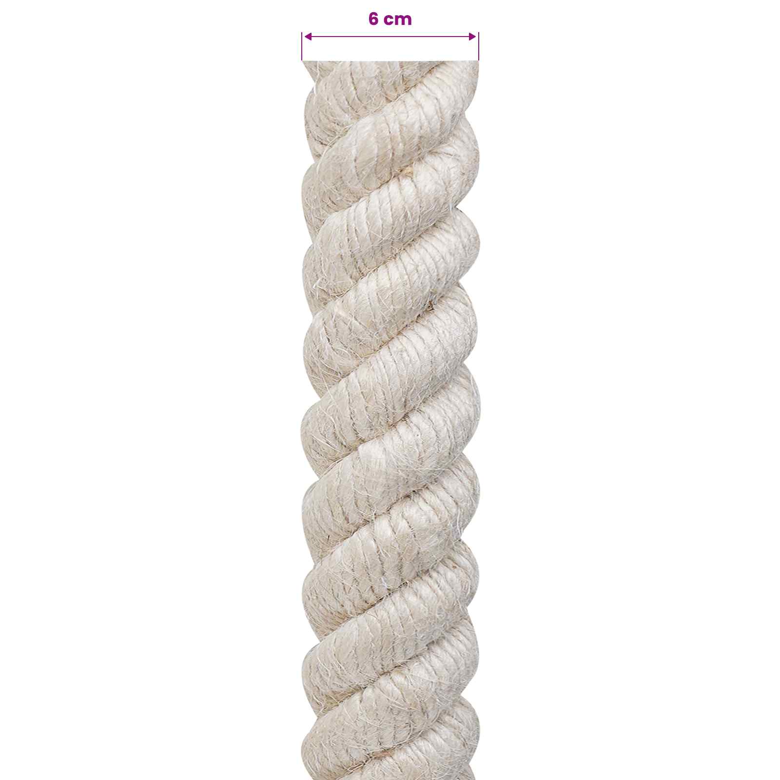 Juteseil 60 mm Weiß 100% Tossa Jute