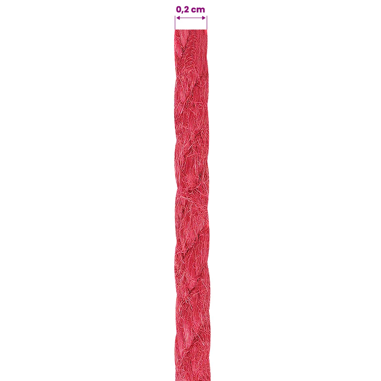 2 stk. 2 mm Rot 100% Tossa Jute