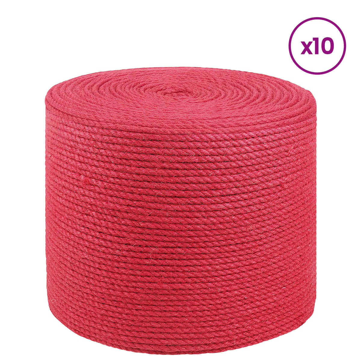 10 stk. 2 mm Rot 100% Tossa Jute
