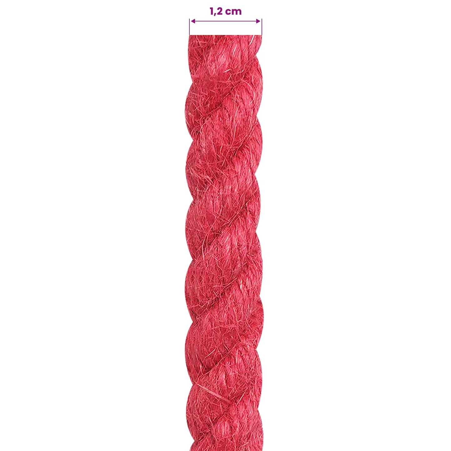 Juteseil 12 mm Rot 100% Tossa Jute