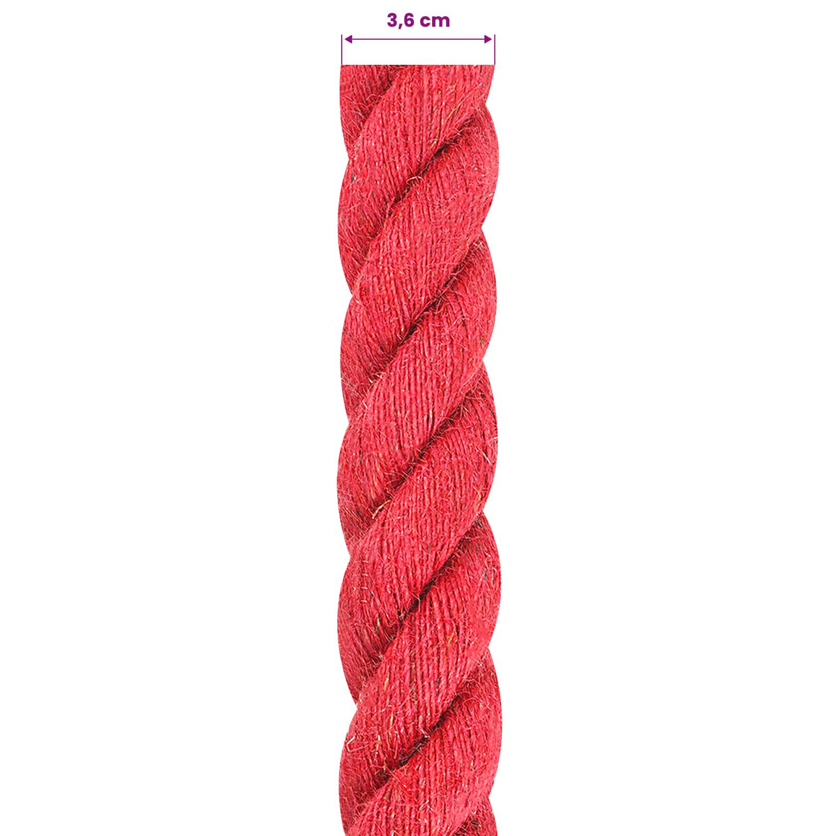 Juteseil 36 mm Rot 100% Tossa Jute
