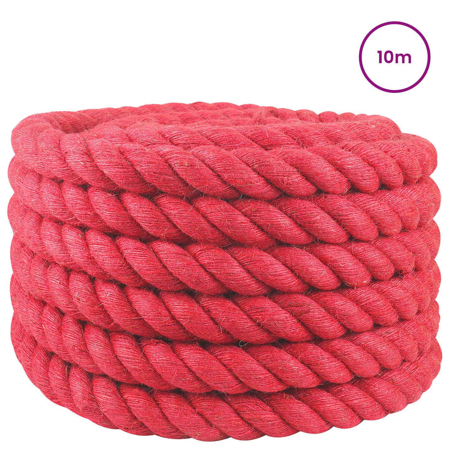 Juteseil 36 mm Rot 100% Tossa Jute