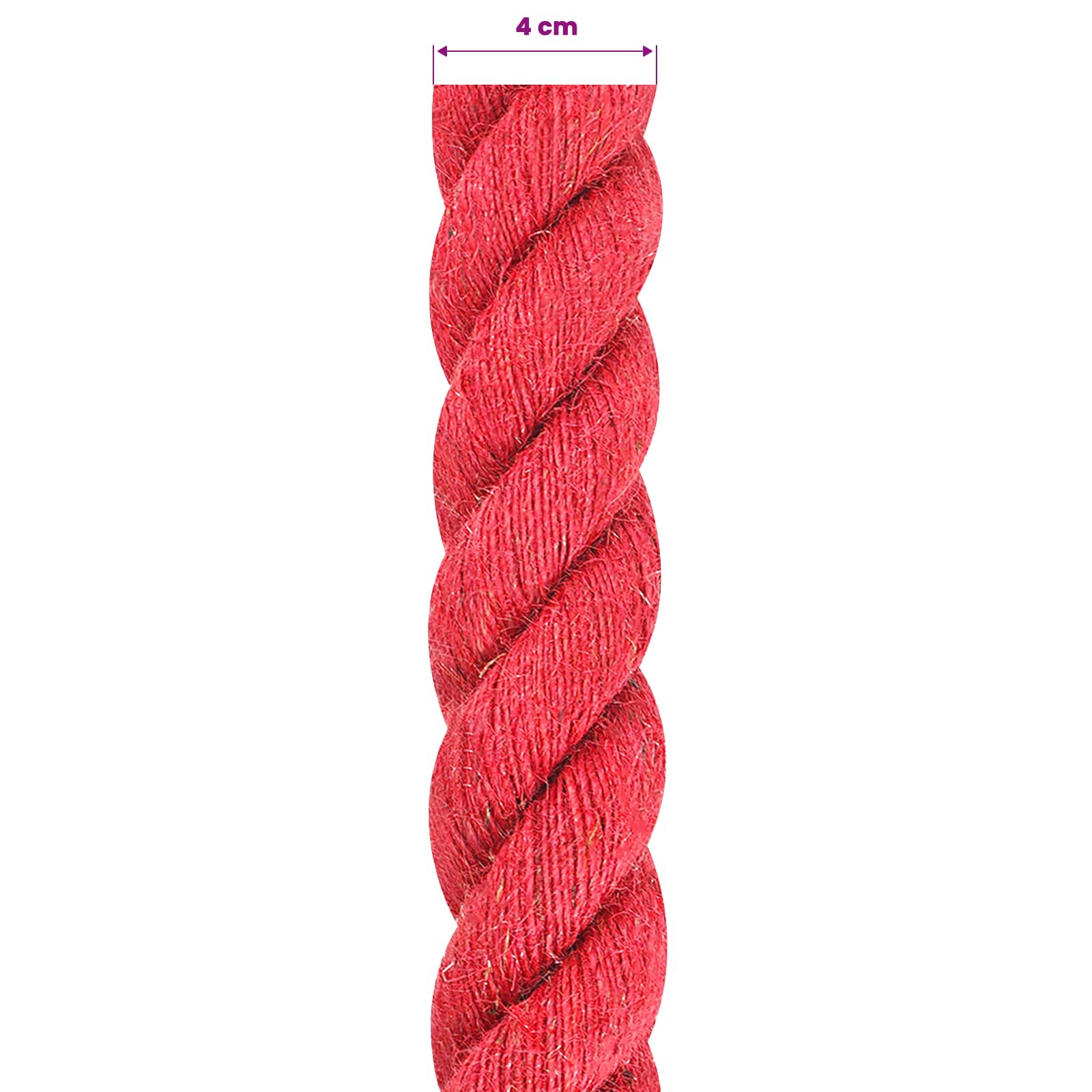 Juteseil 40 mm Rot 100% Tossa Jute