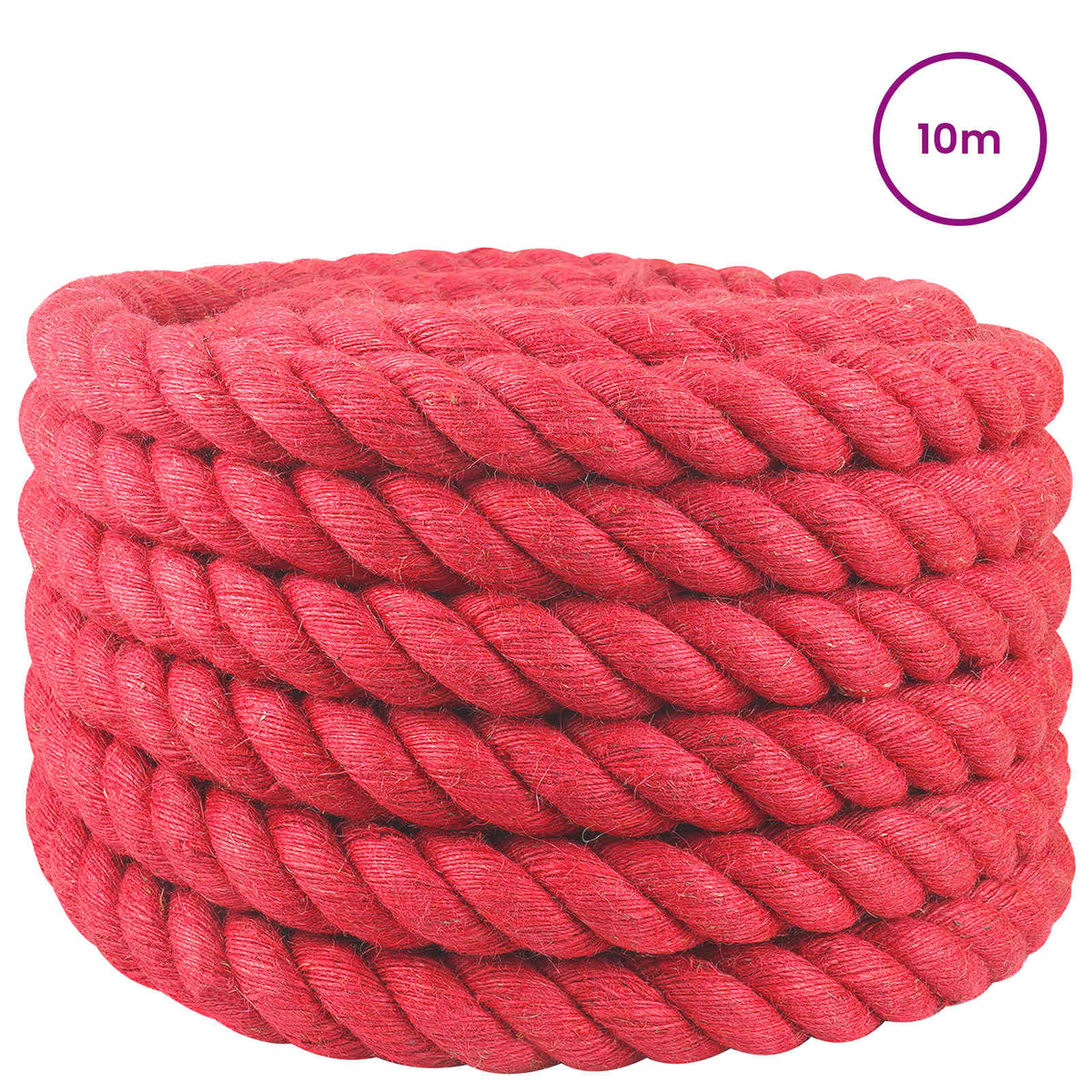 Juteseil 60 mm Rot 100% Tossa Jute